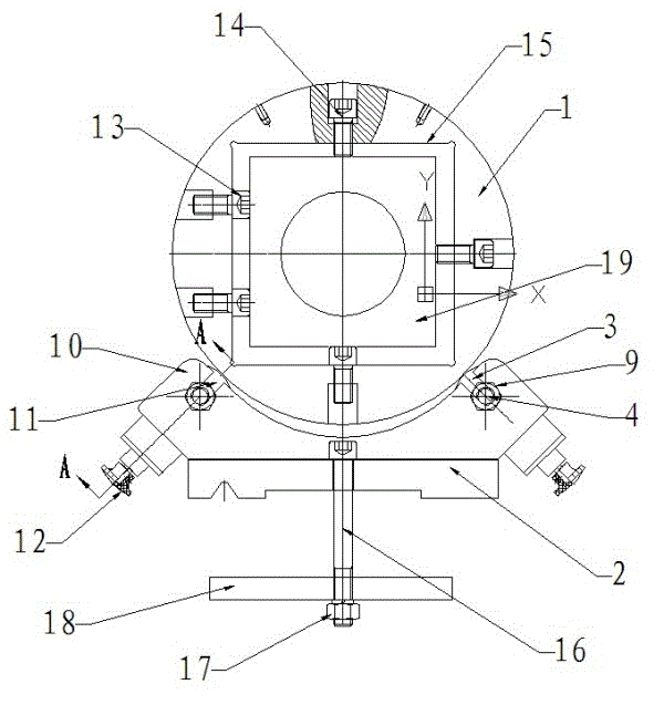 Tool for machining inner bore of rectangular cylinder by means of center lathe