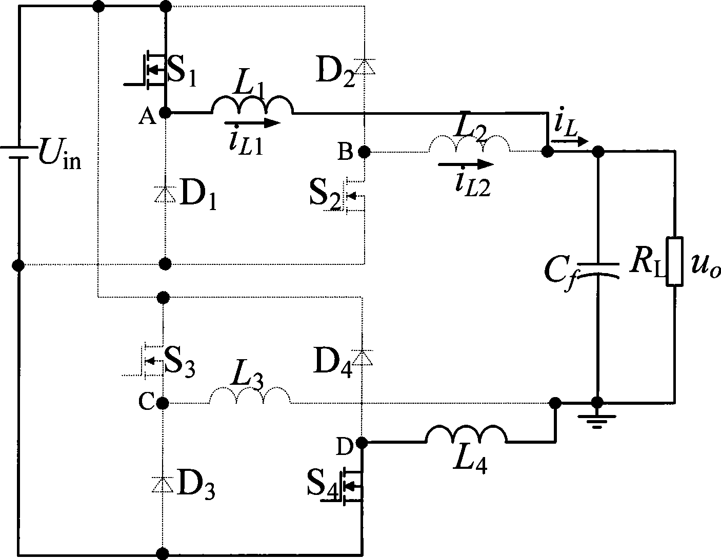 Double step-down bridge type inverter controlling method for single current sensor