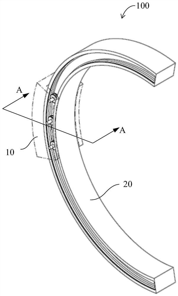 C-shaped arm supporting device and medical equipment