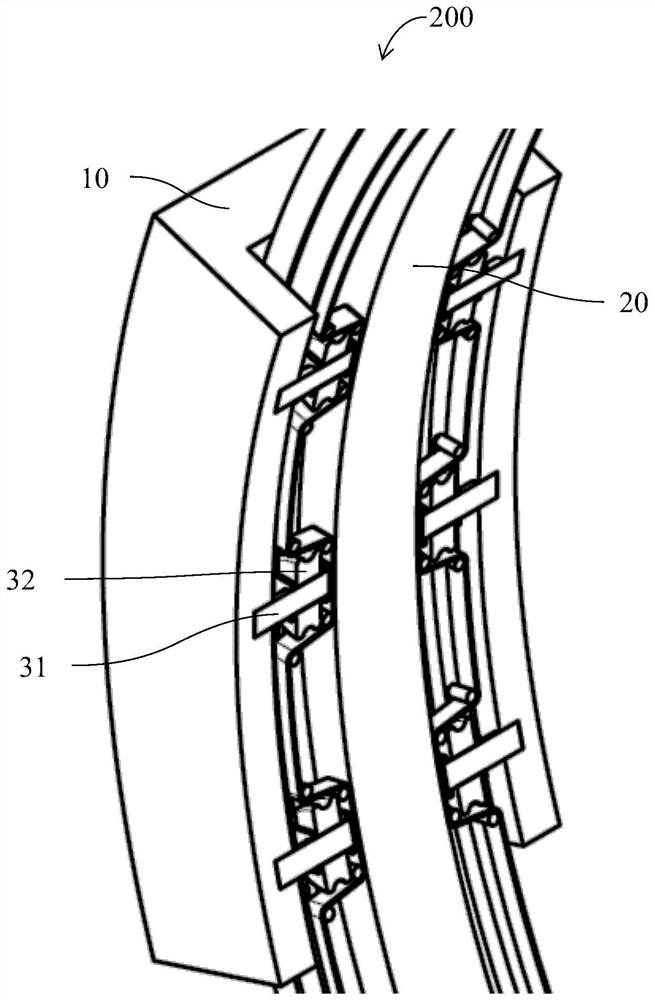 C-shaped arm supporting device and medical equipment