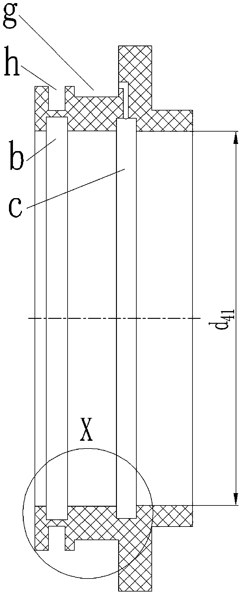 Magnetofluid seal pipeline connection compensation device