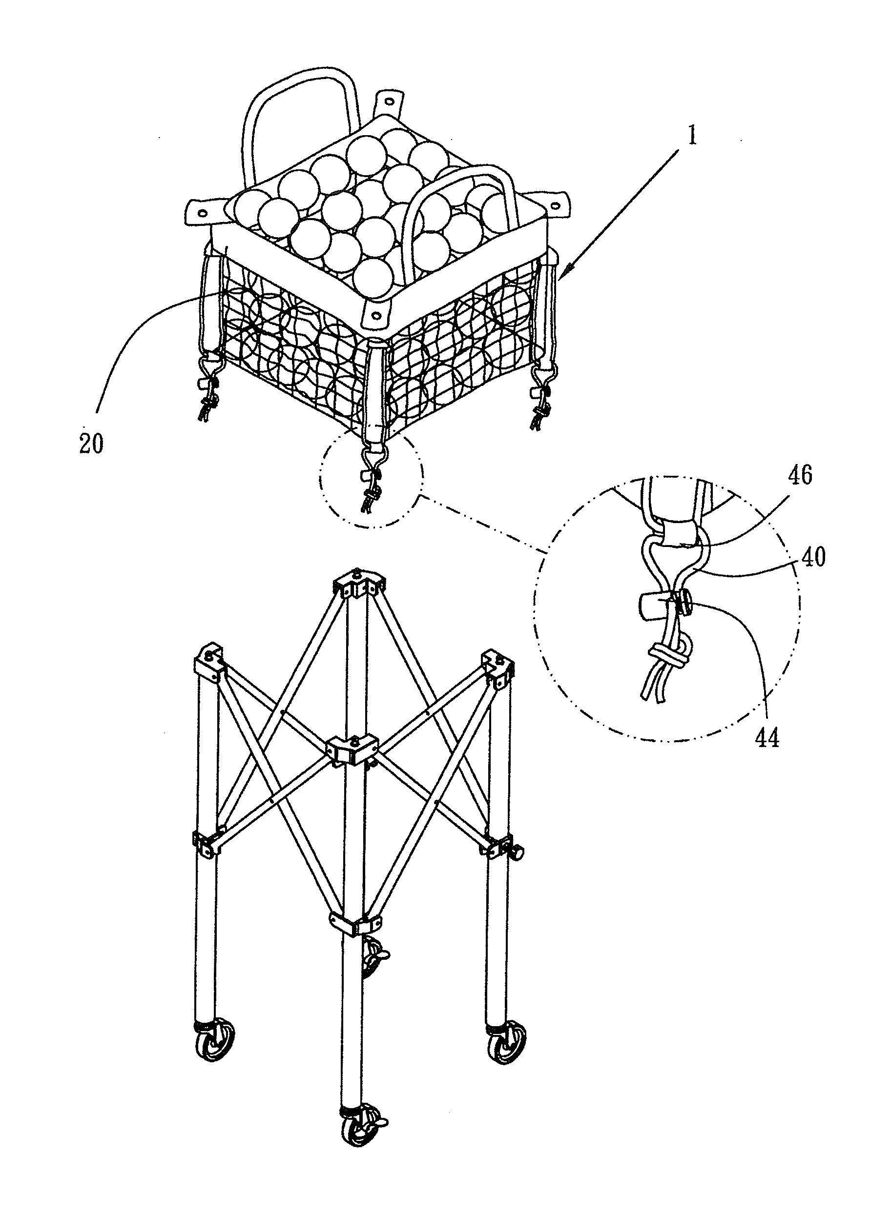 Diminishable and Distensible Ball Net Bag Structure