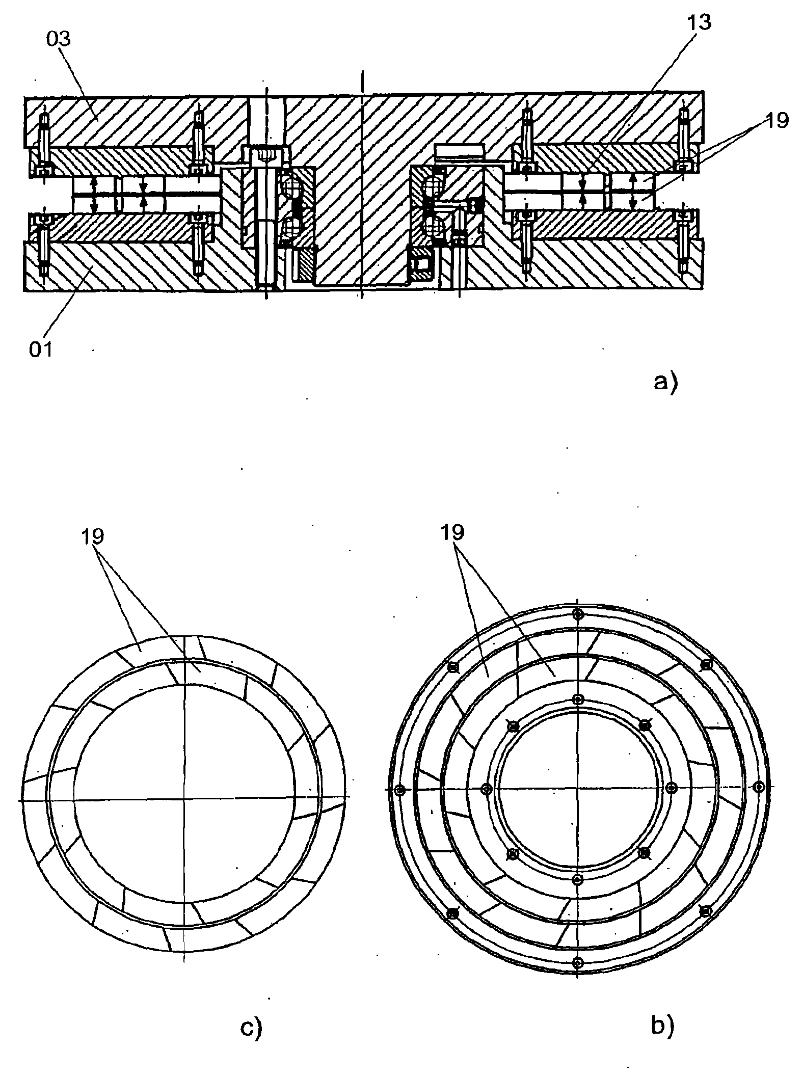 Bearing assembly for machine table with magnetic load relieving mechanism