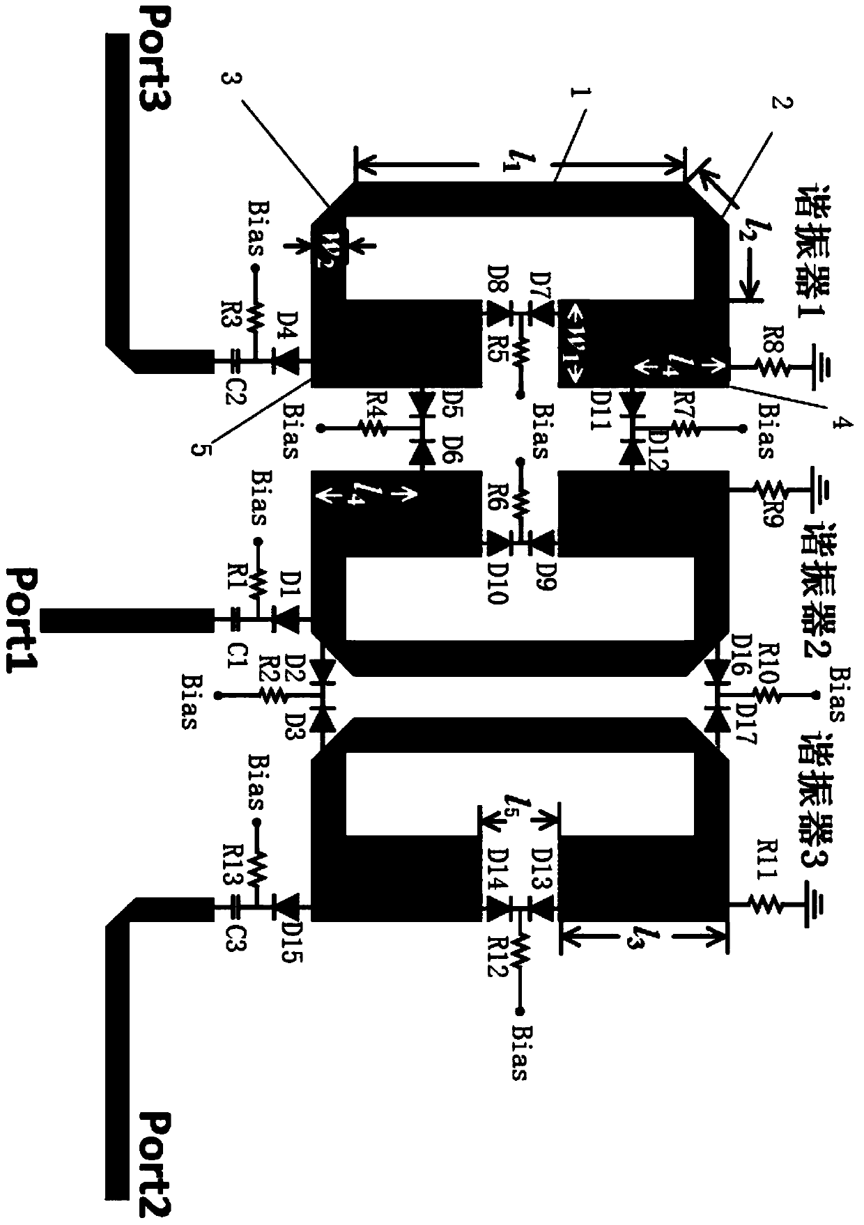 Reconfigurable multifunctional filter based on half-wavelength resonator