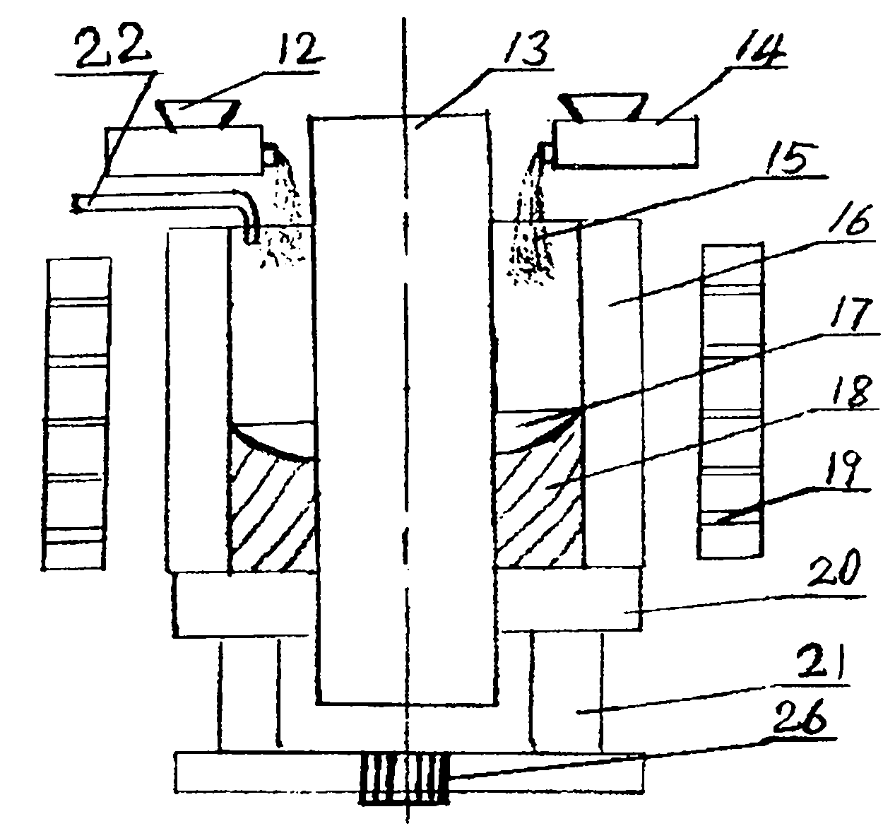 Preparation process and device of nano-particle reinforced bimetal composite