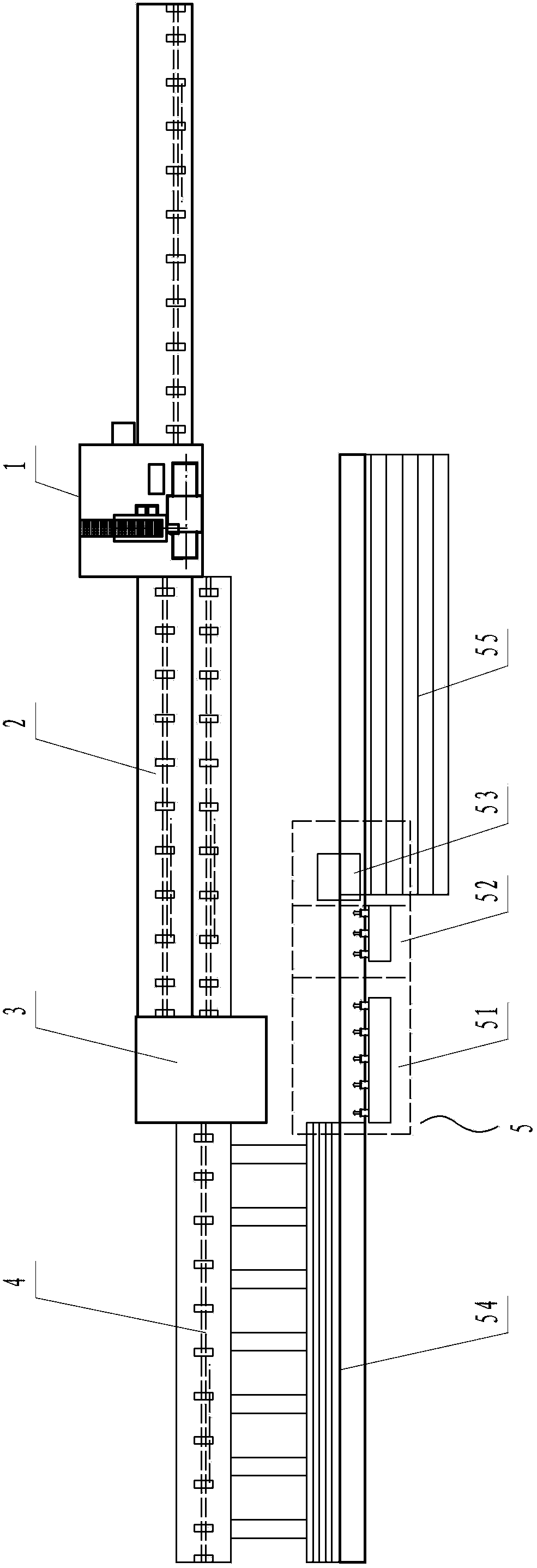 Semiautomatic streamline type production system and method for high-strength threaded steel bar