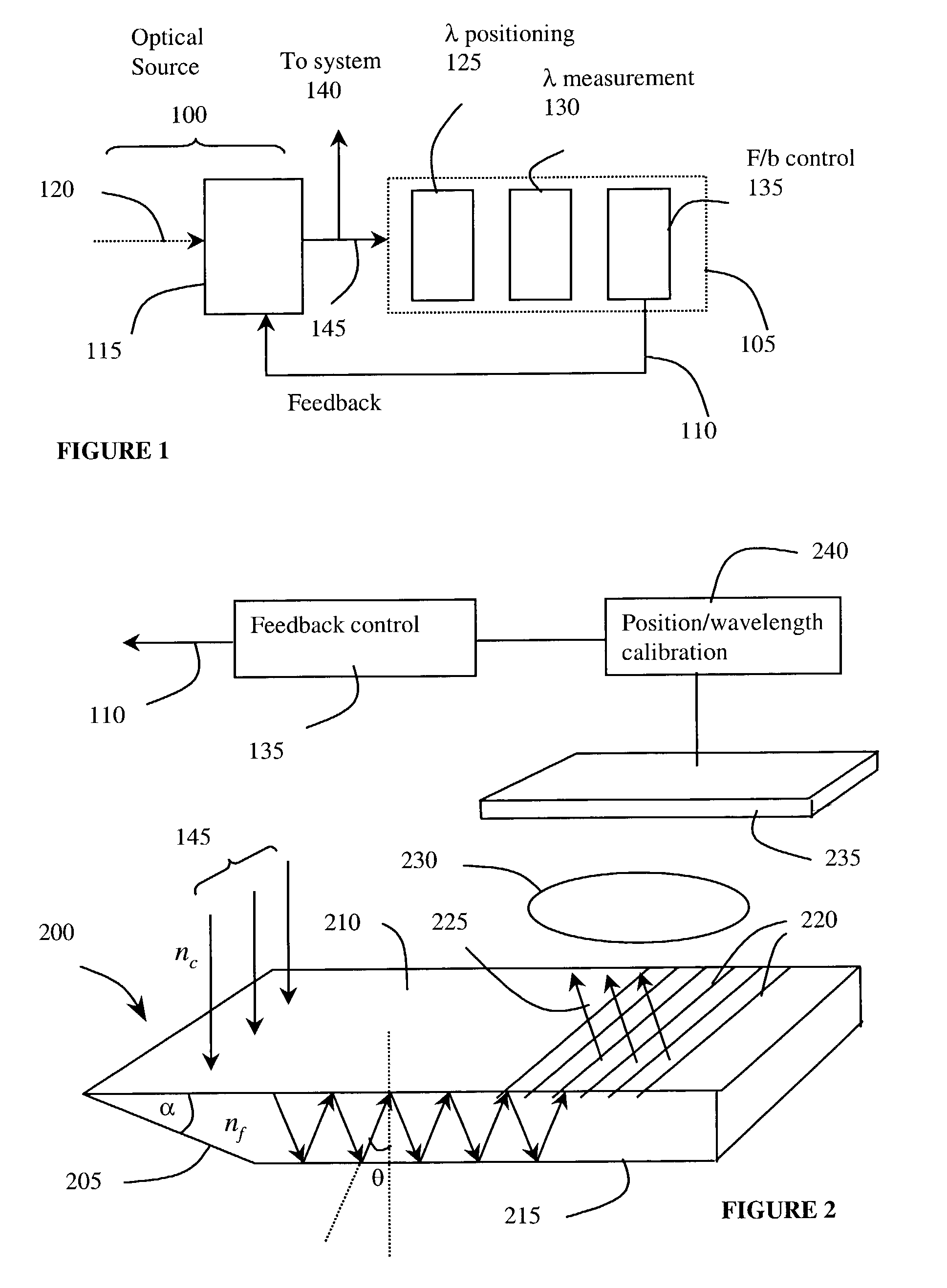 Optical wavelength measuring device using guiding body and diffractive structure
