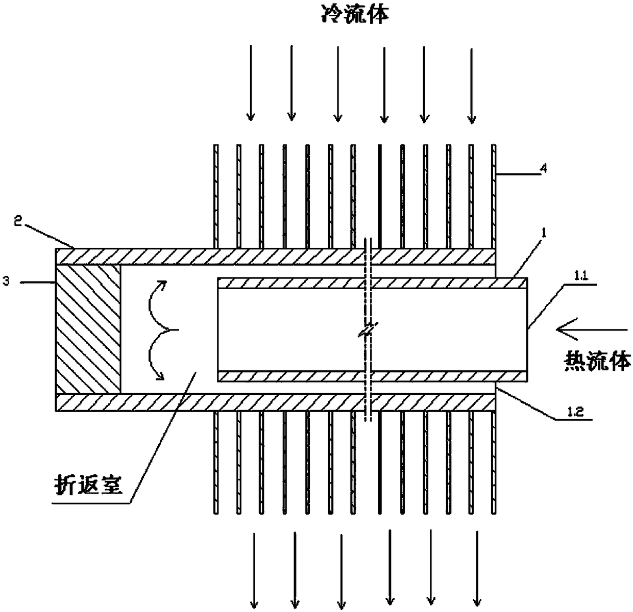 Efficient casing pipe type air heater device