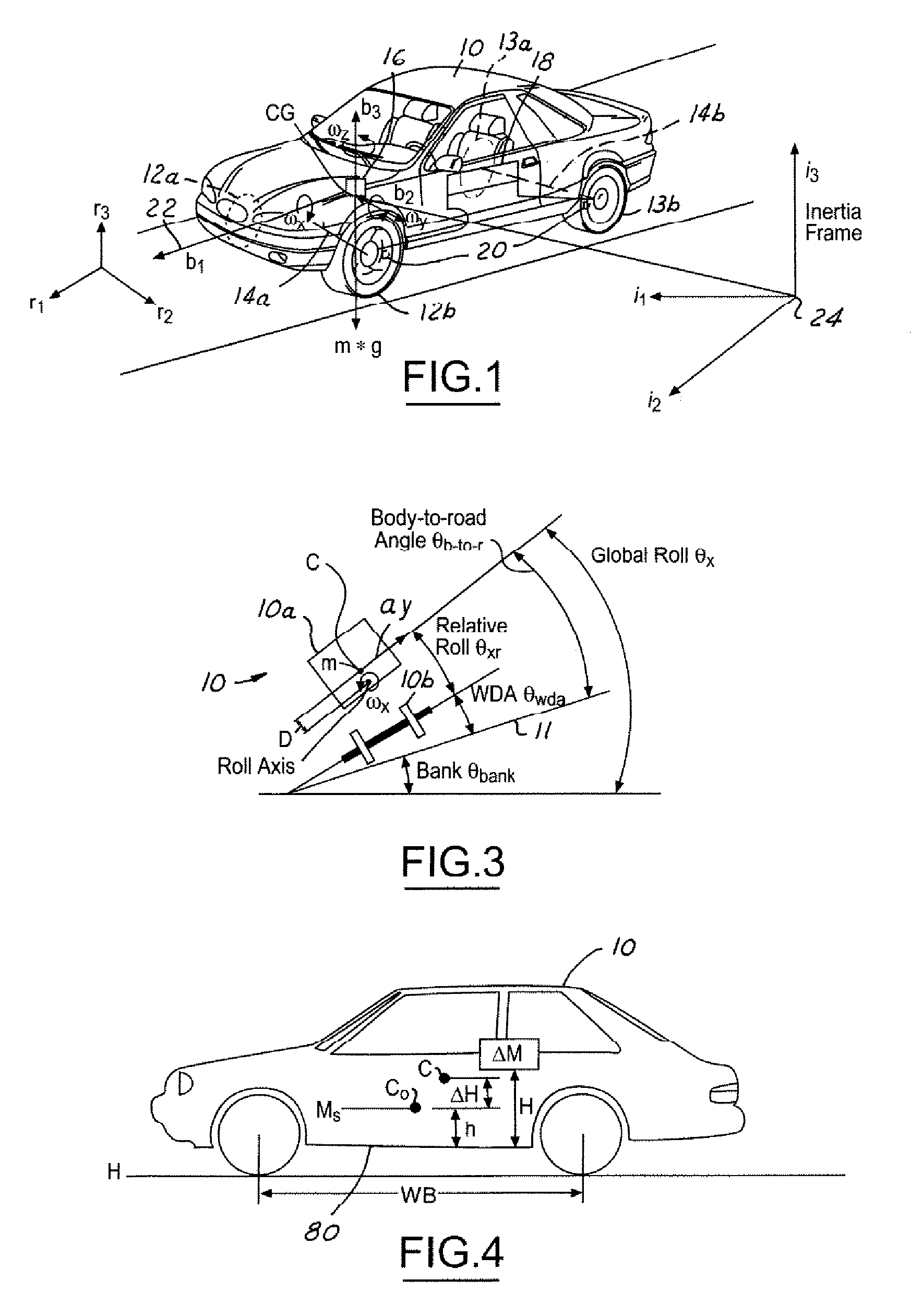 System and method for dynamically determining vehicle loading and vertical loading distance for use in a vehicle dynamic control system