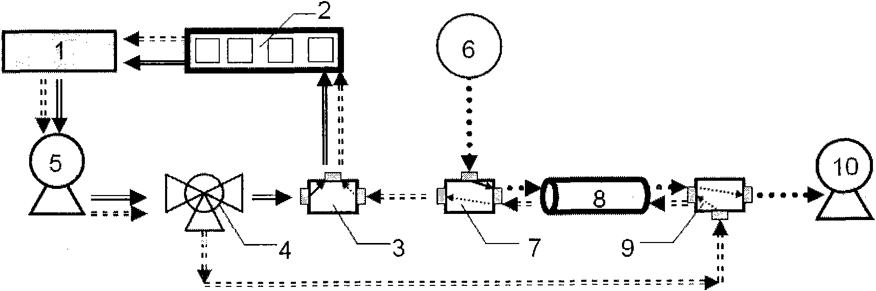 Quartz crystal microbalance analyzing device with self-cleaning internally circulating gas circuit