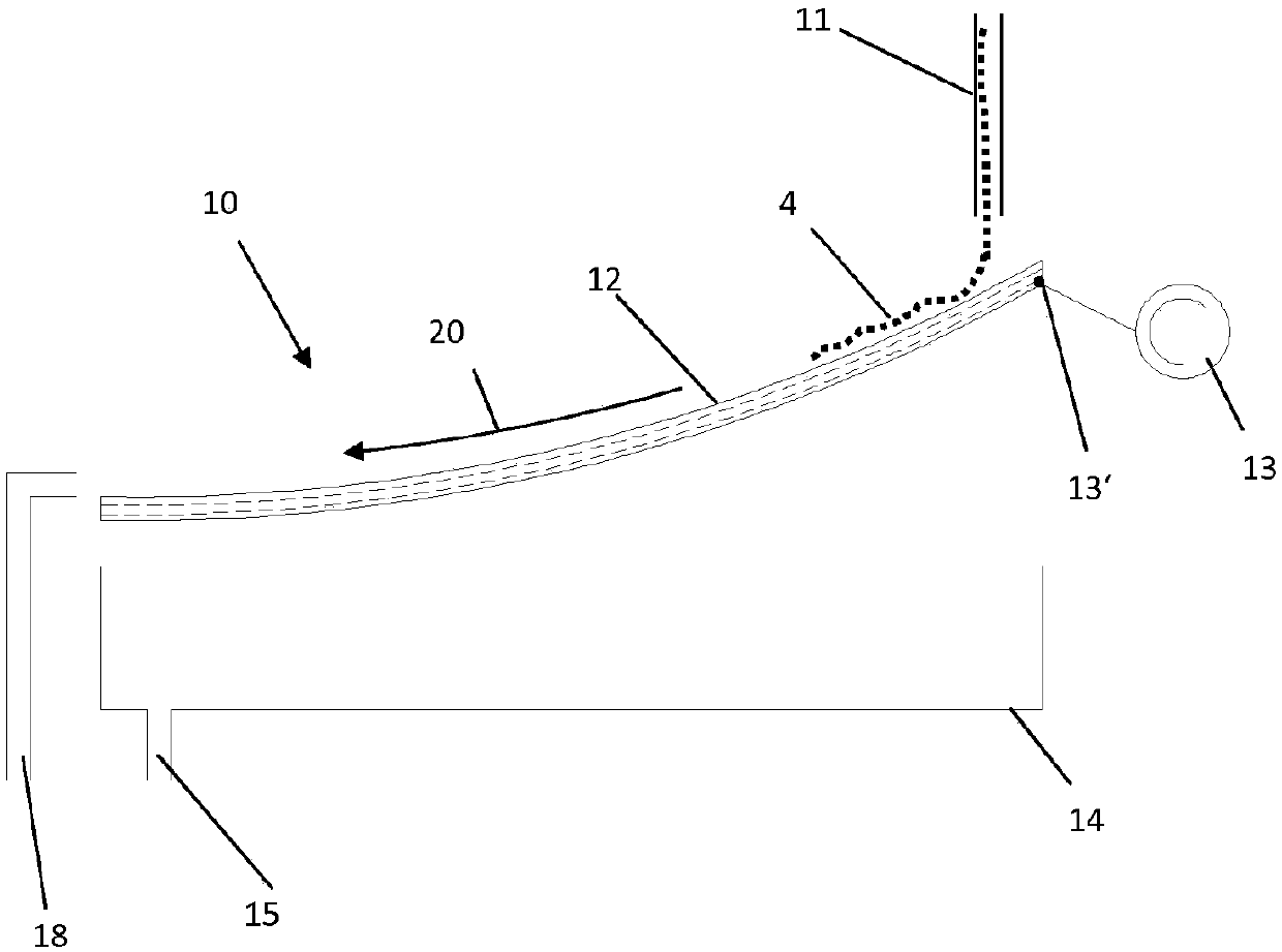 Screening device for the generative manufacturing of components