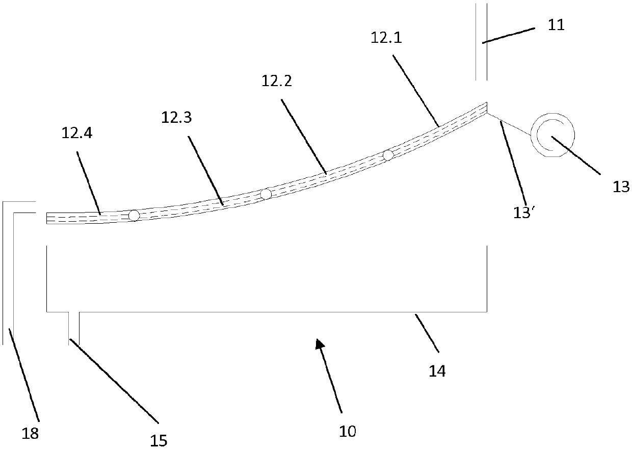 Screening device for the generative manufacturing of components