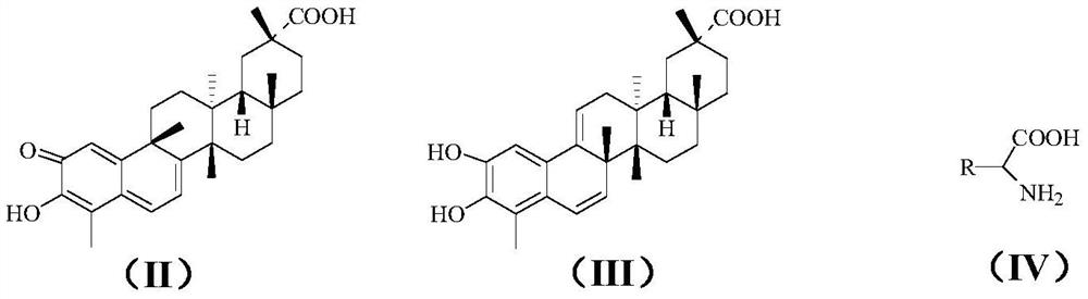 A kind of tripterine derivative and its preparation method and application