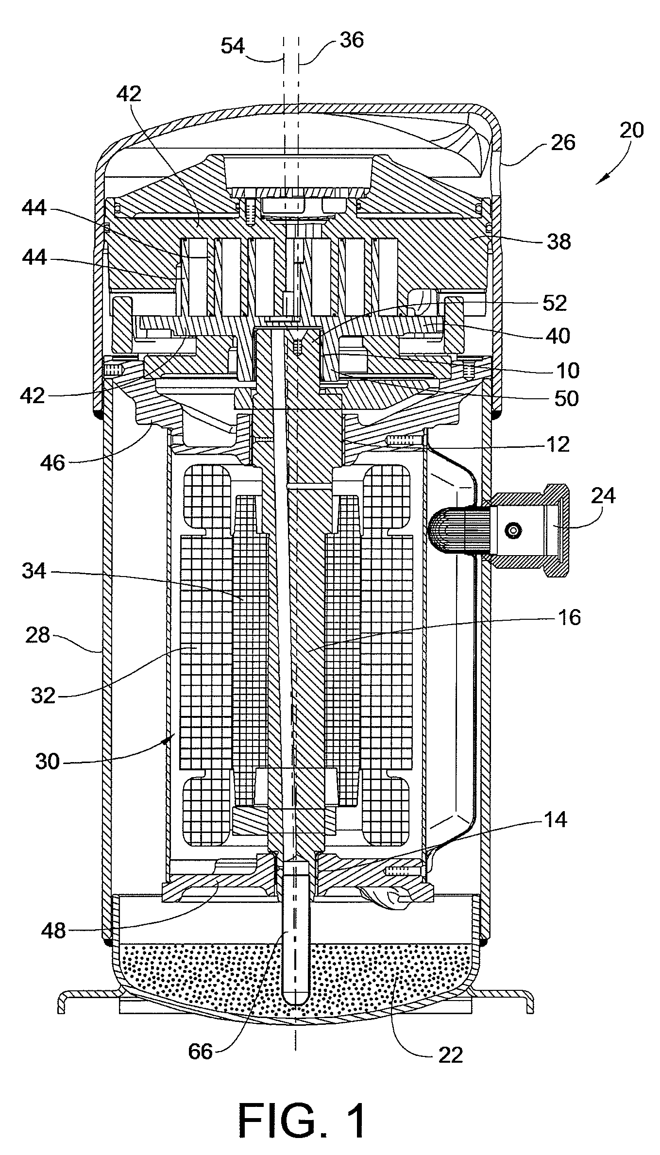 Shaft bearings, compressor with same, and methods
