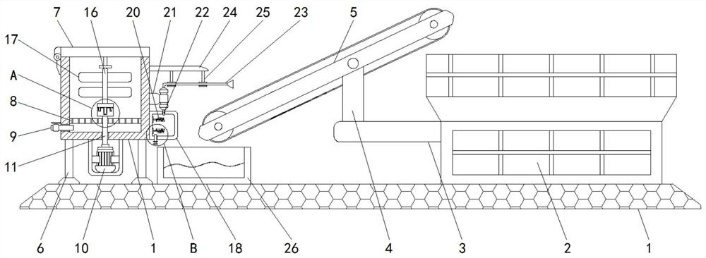 Waste mulching film smashing device with automatic feeding and guiding functions and operation method of waste mulching film smashing device