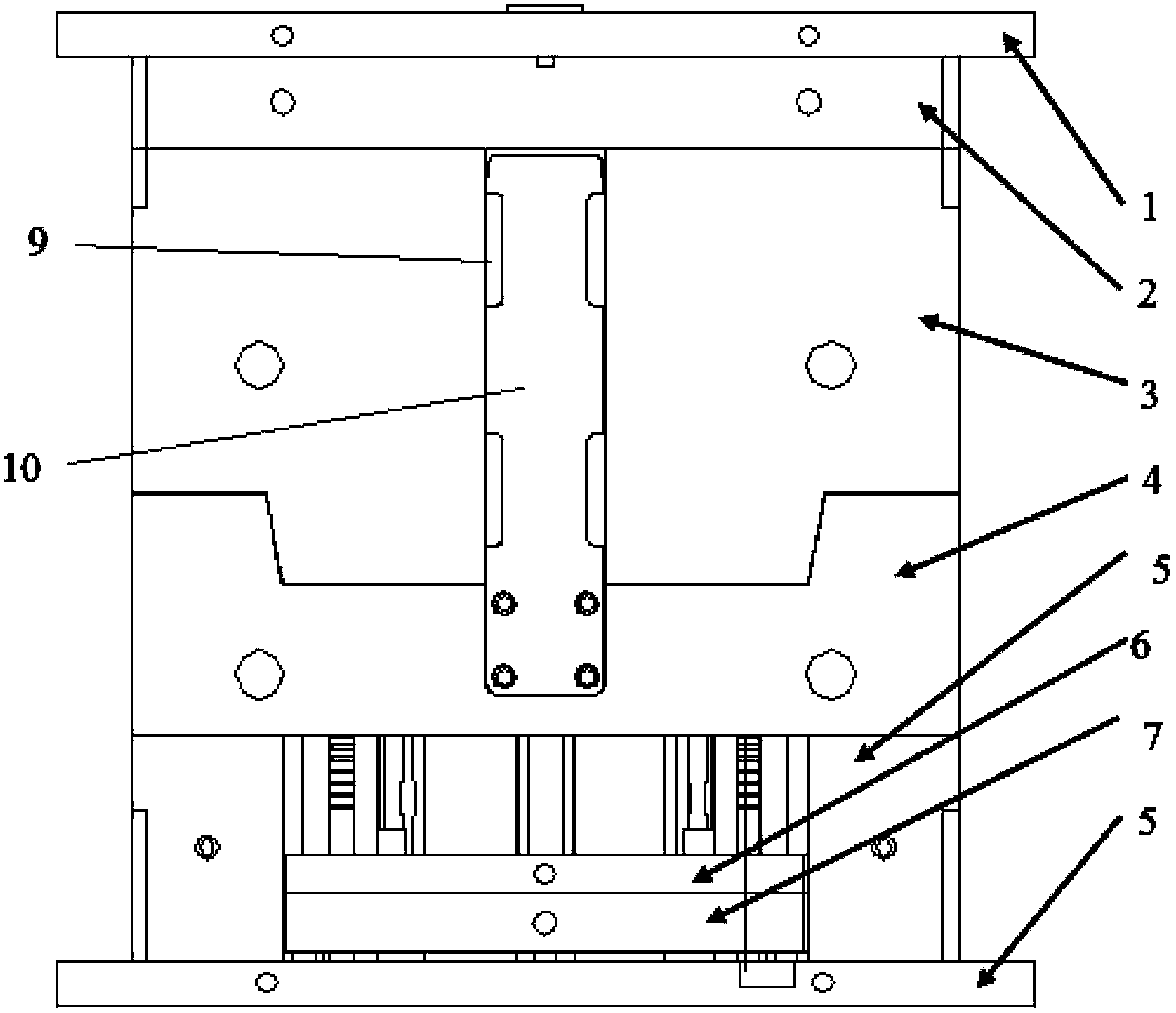 Guide-post-free mold