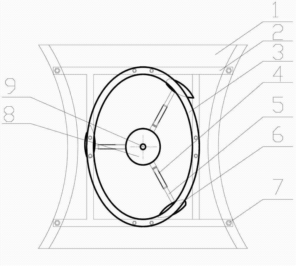 Diversion cover type elliptical orbit vertical-axis tidal current energy hydraulic turbine generator set