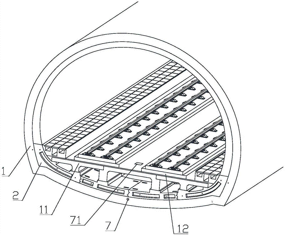 Tunnel bottom prefabricated assembly type tunnel structure and construction method thereof