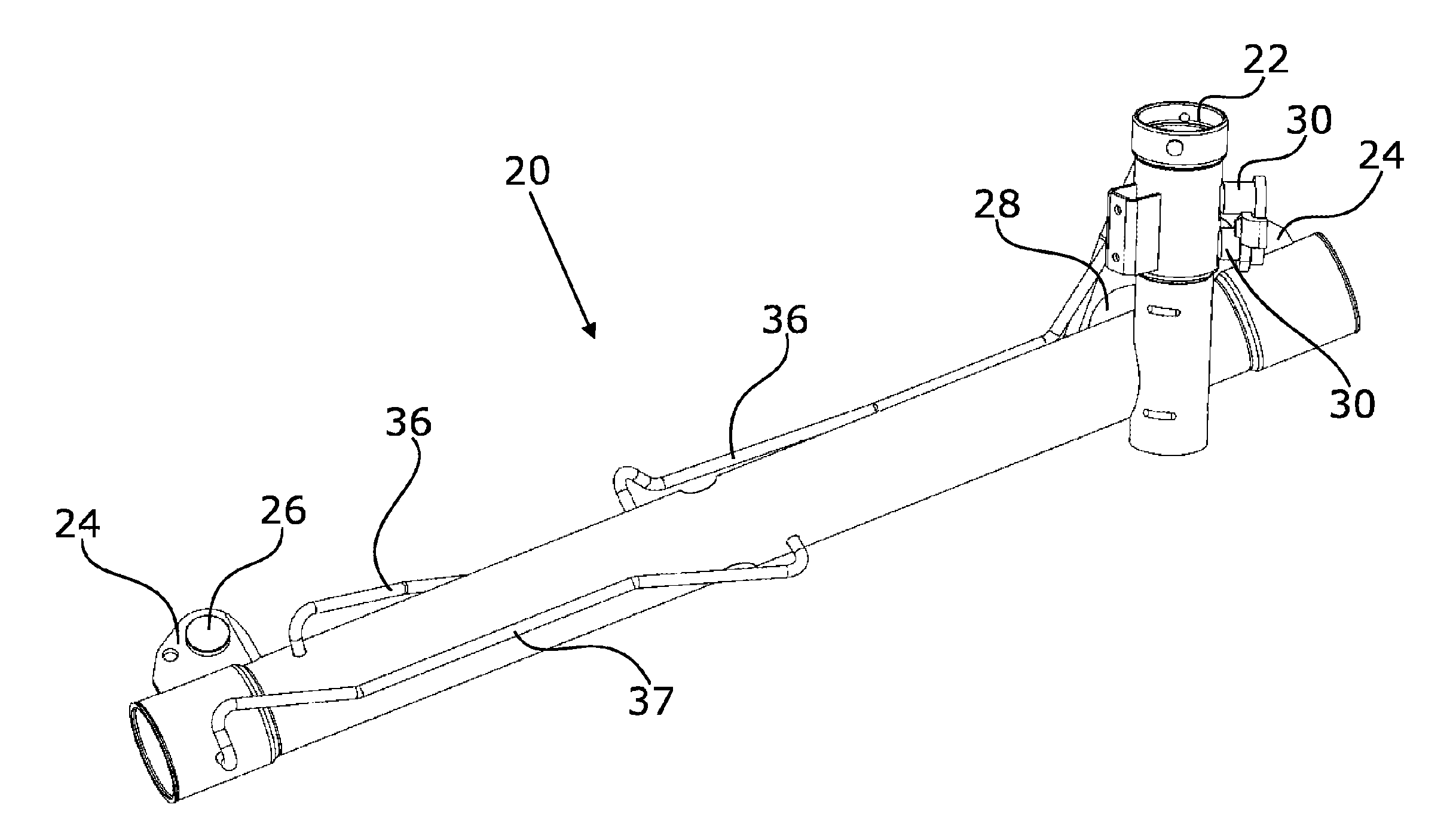 Steering rack housing comprising cross-sectional contractions