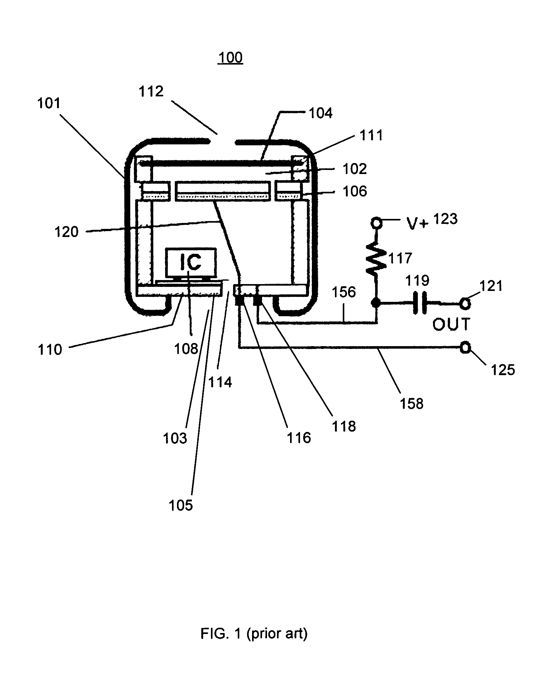 Noise cancelling microphone with reduced acoustic leakage