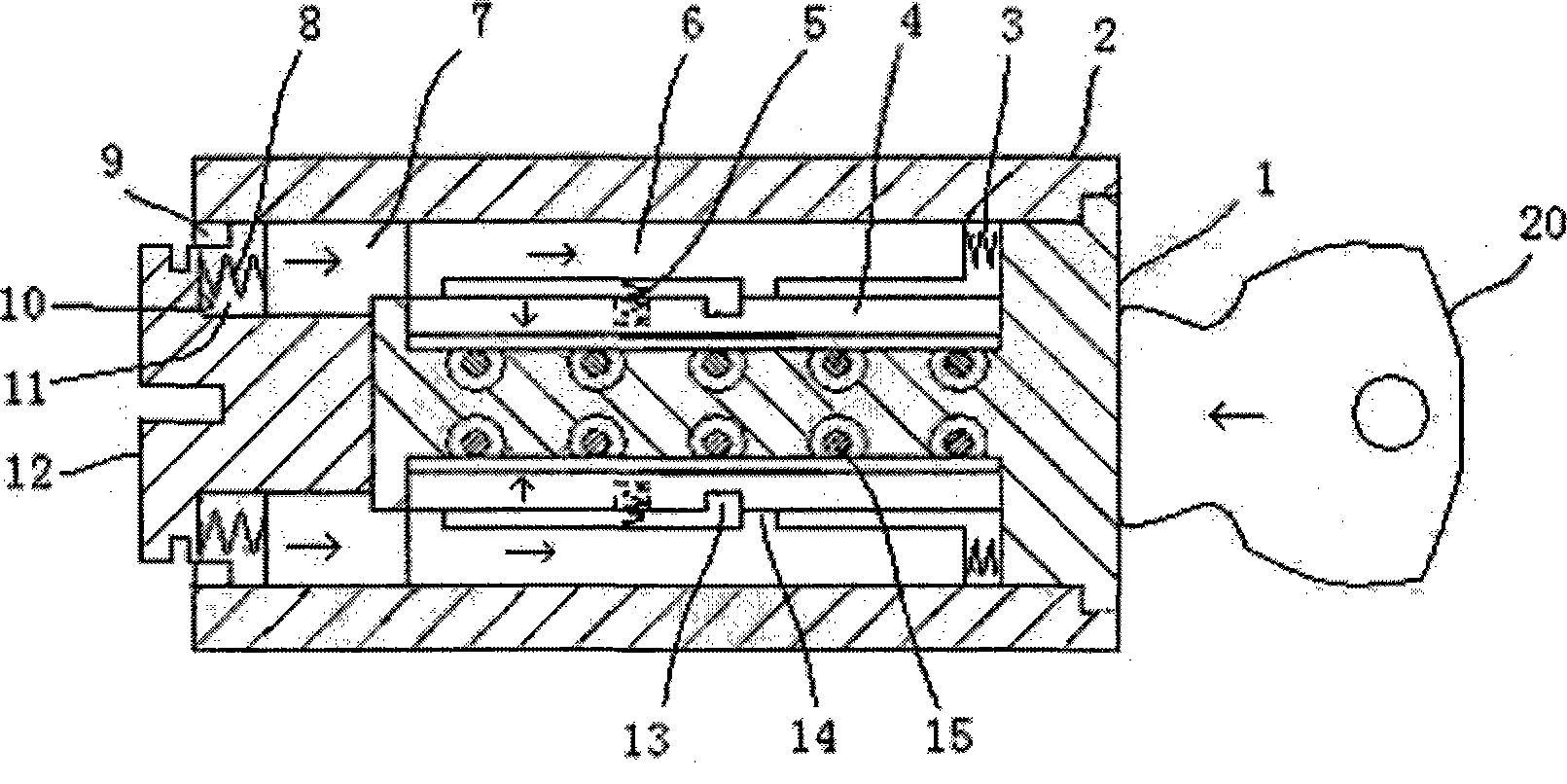 Safety lock head with lock pin capable of idling