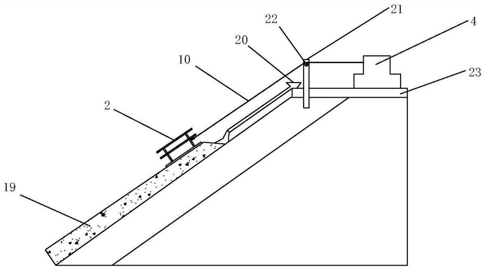 Construction device and construction method of cast-in-place concrete panel on water-facing slope of dam