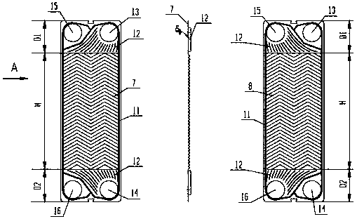 Reverse flow type plate heat exchanger with diversion plate set welded