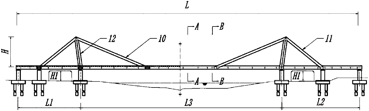 Fast constructed three-span continuous space special-shaped cable-stayed combined bridge and construction method