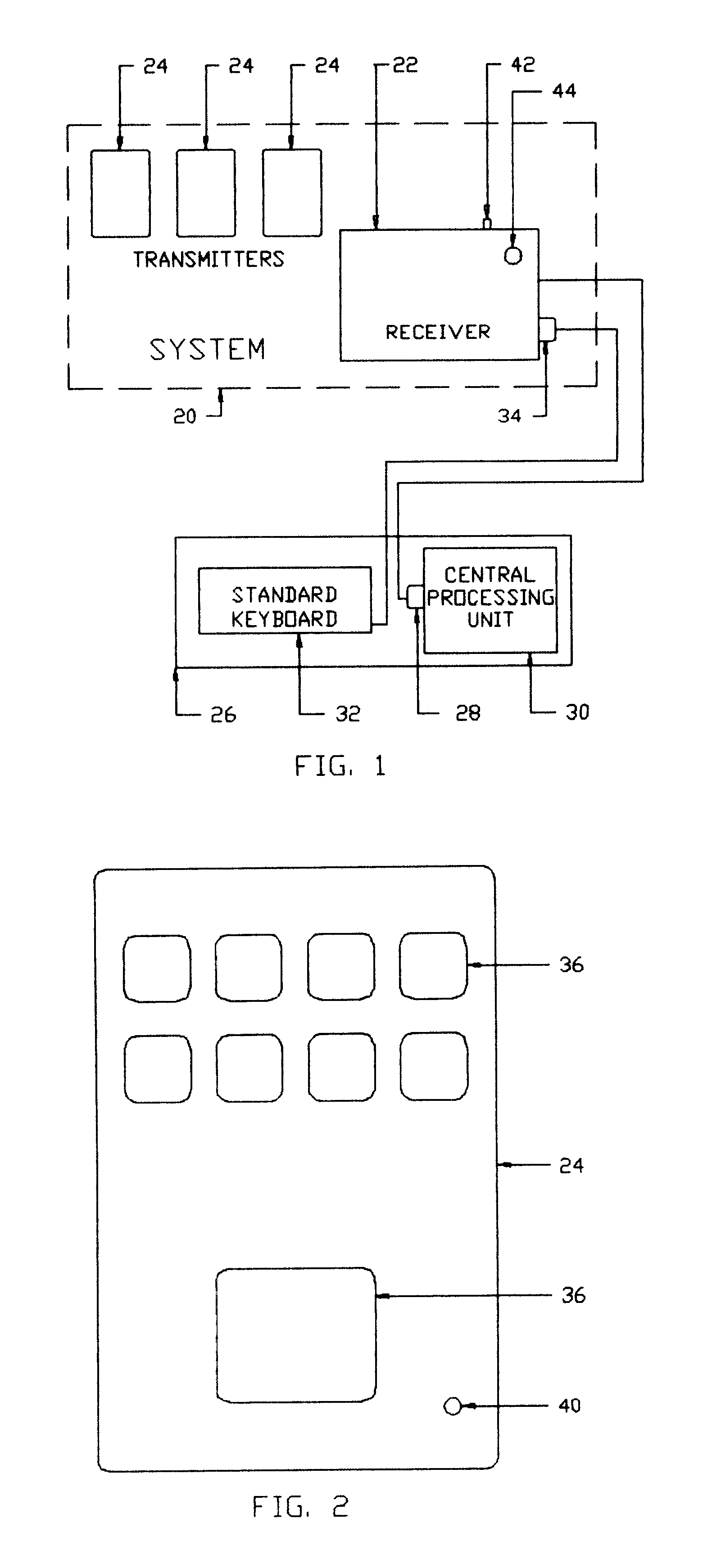 System for receiving ID-codes from at least one wireless transmitter having a plurality of transmitter buttons each of them being individually programmed