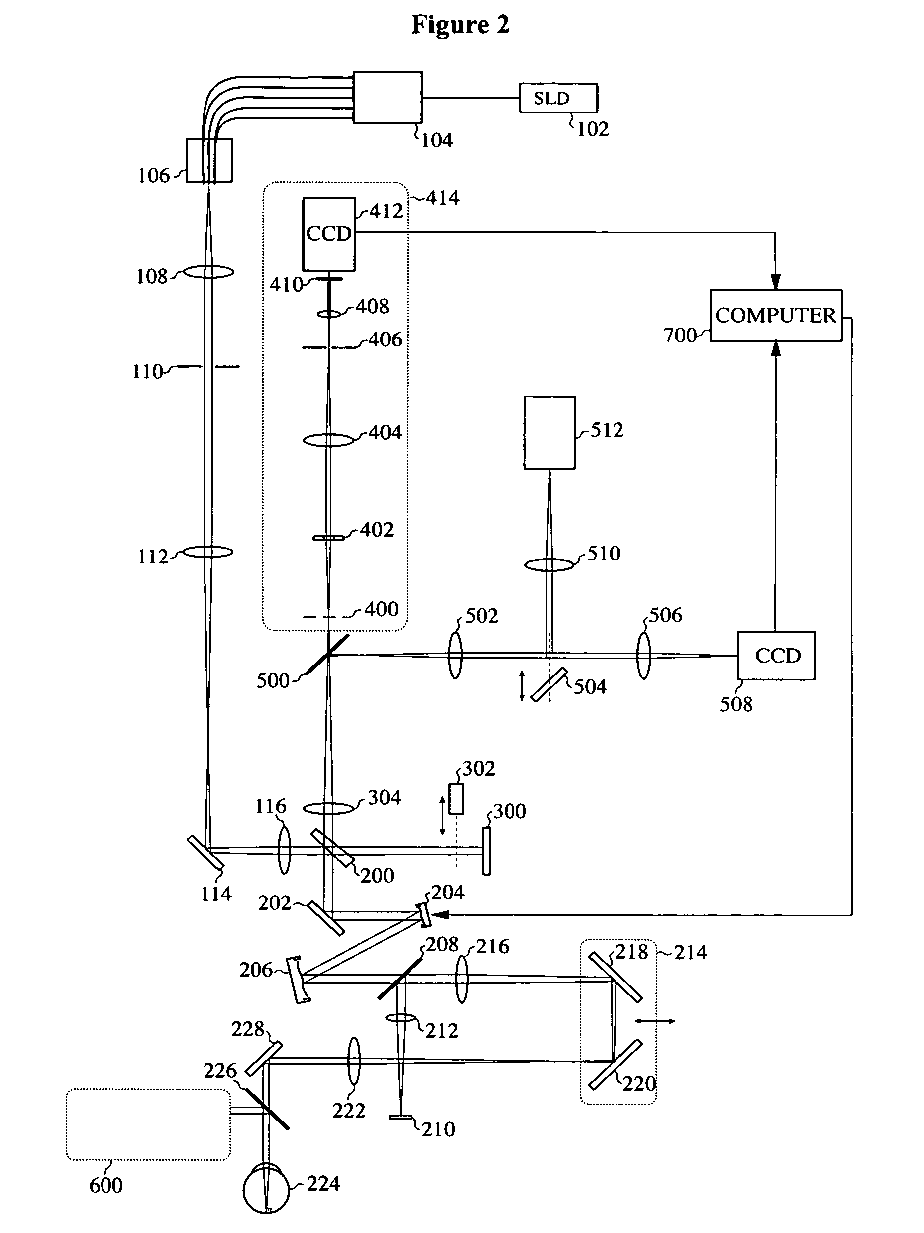 Multi-object wavefront sensor with spatial filtering