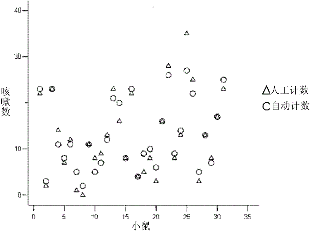 Method for establishing and detecting mouse cough model