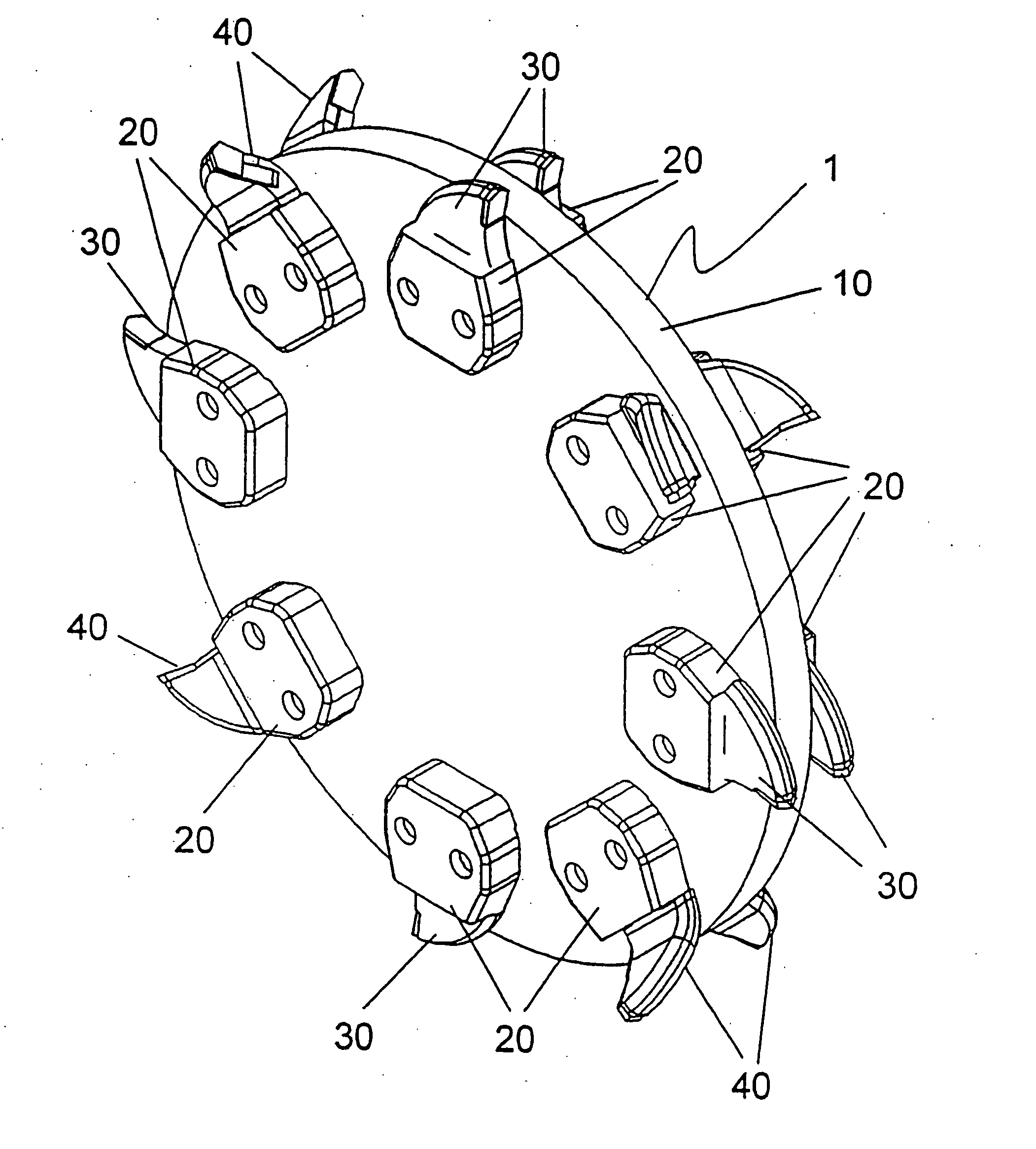 Stump cutter device and cutter insert unit for the stump cutter device