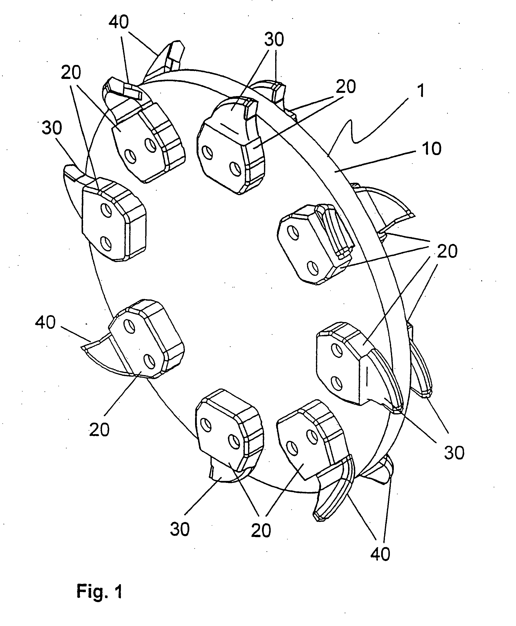 Stump cutter device and cutter insert unit for the stump cutter device