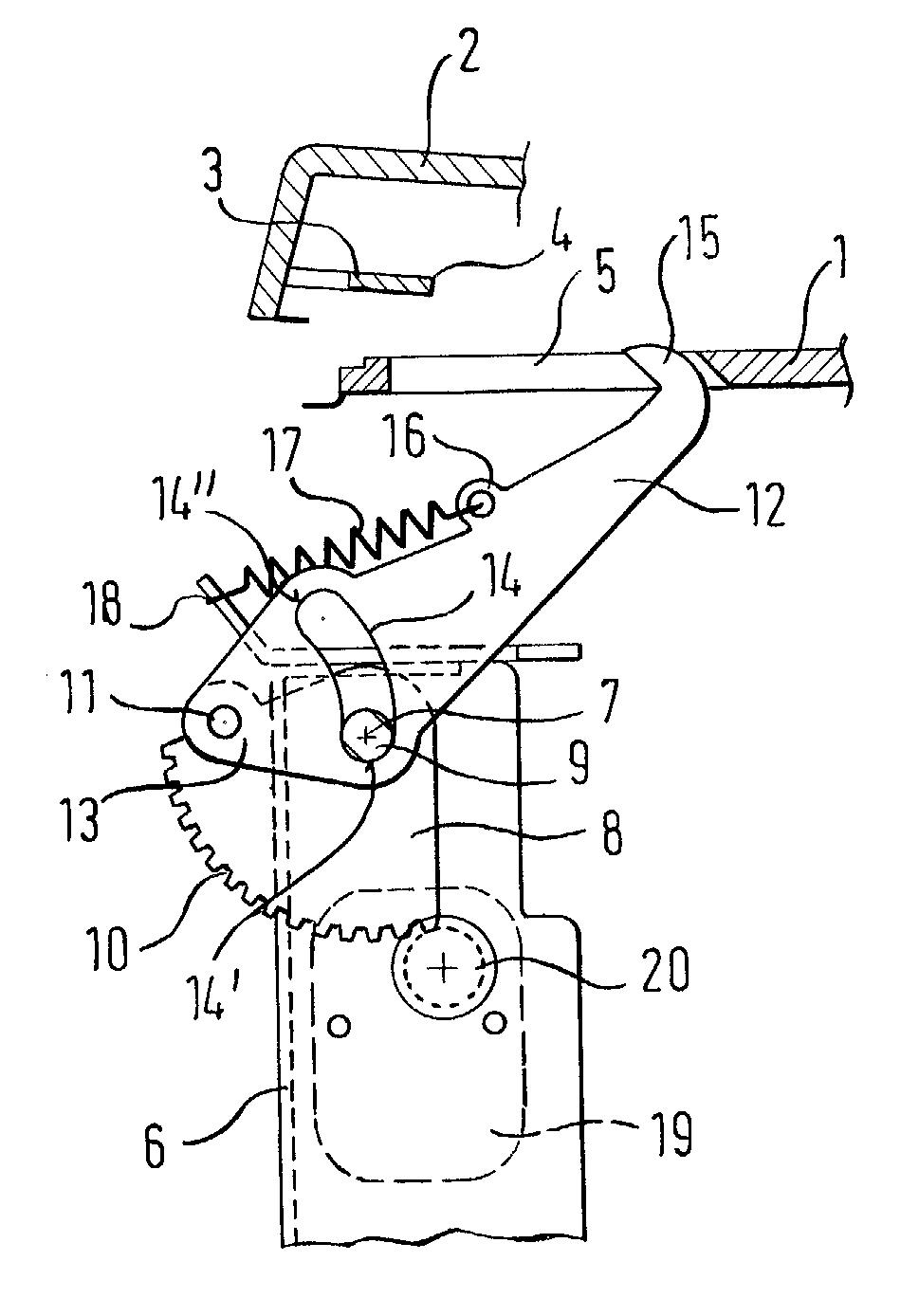 Locking device of a closure with a housing