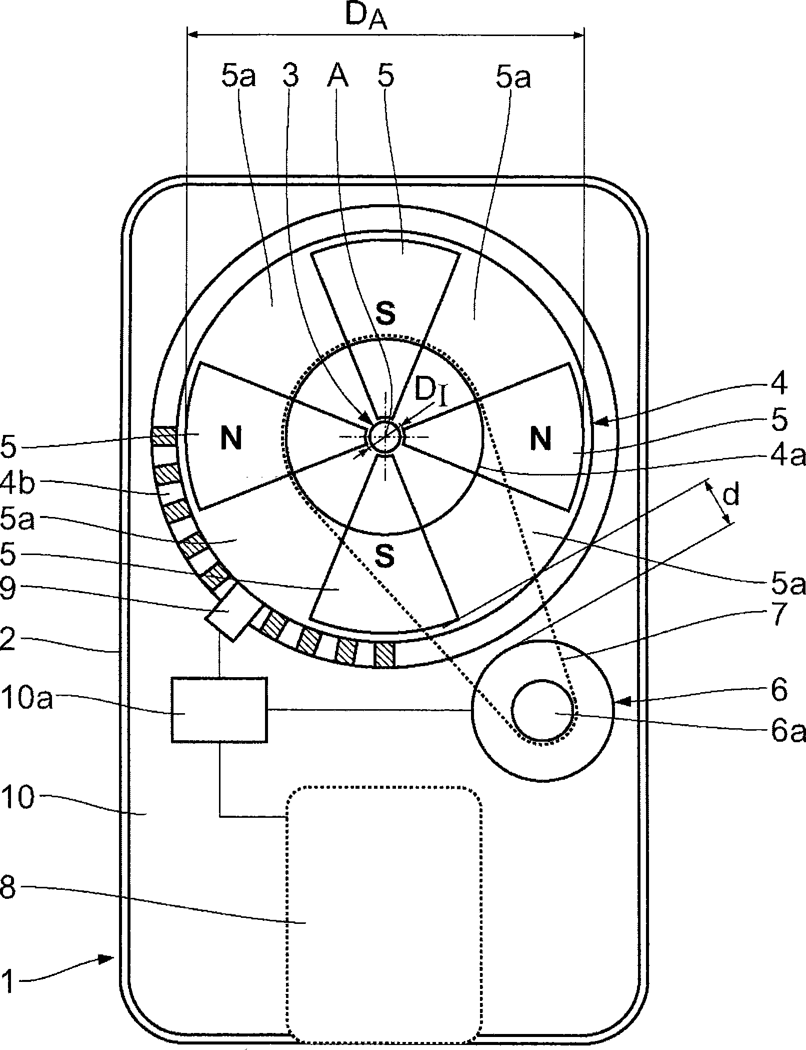 Portable device for generating a magnetic field for magneticfield therapy