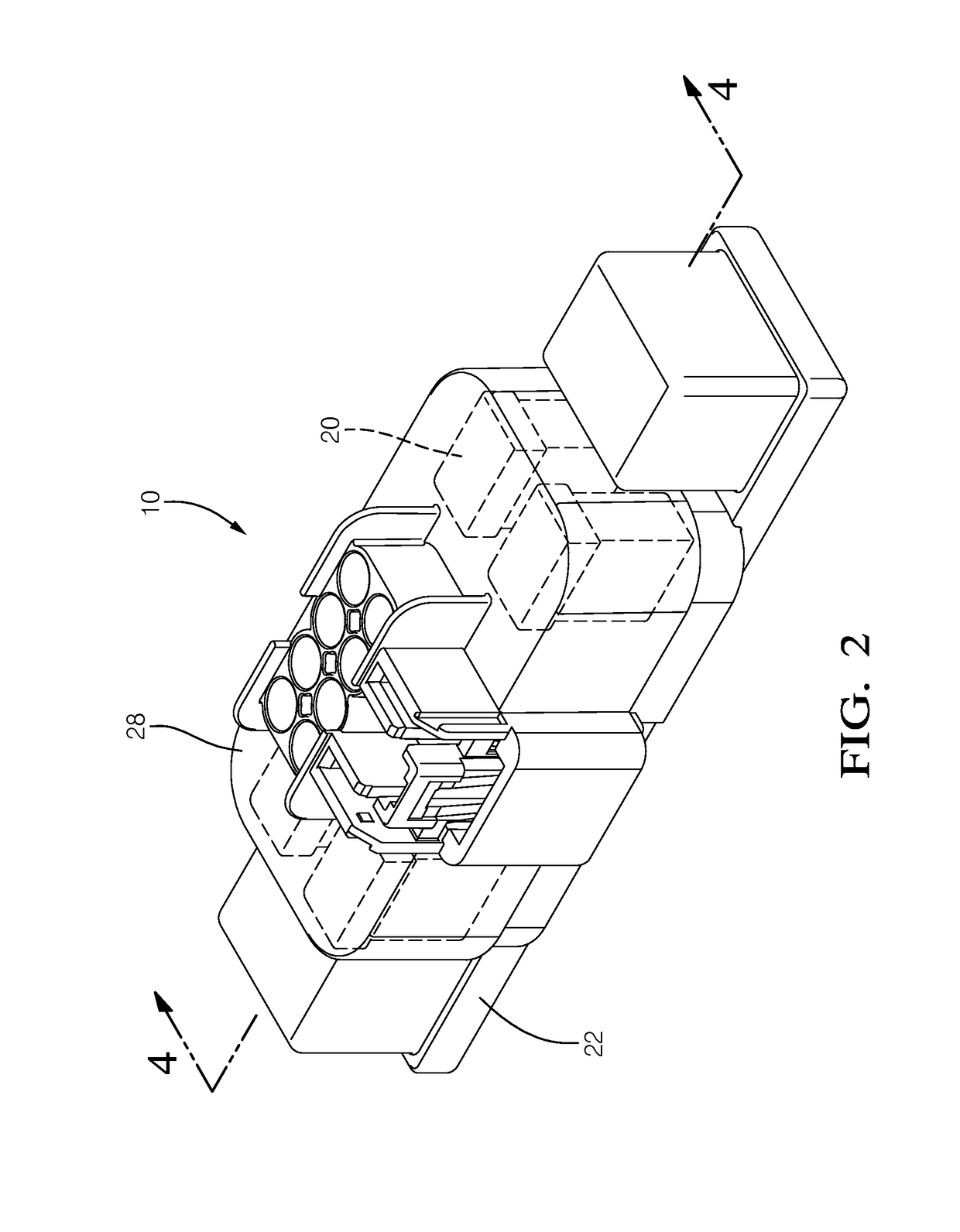 Environmentally sealed electrical housing assembly with integrated connector