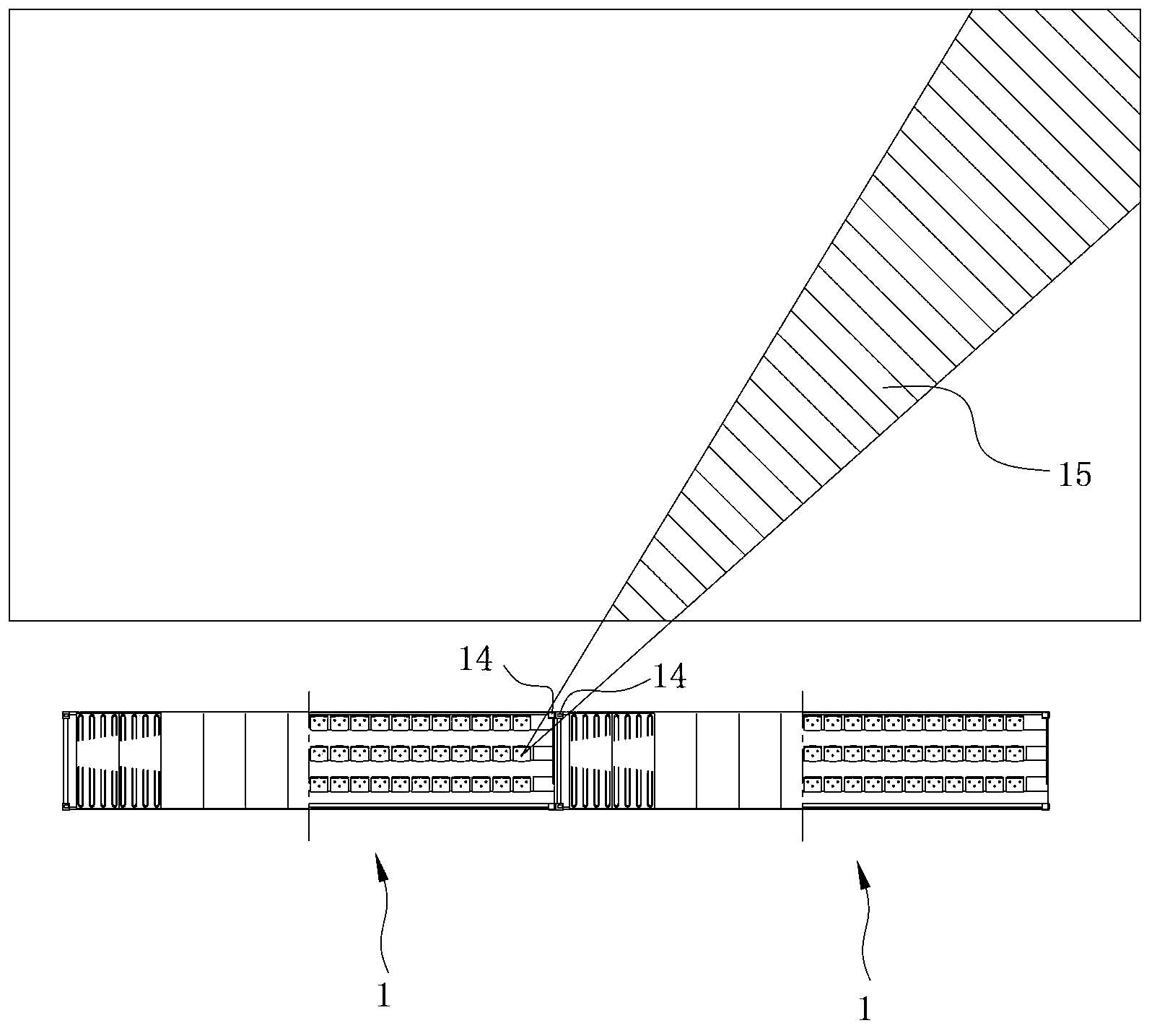 Modular stand unit, combined stand and construction method of combined stand