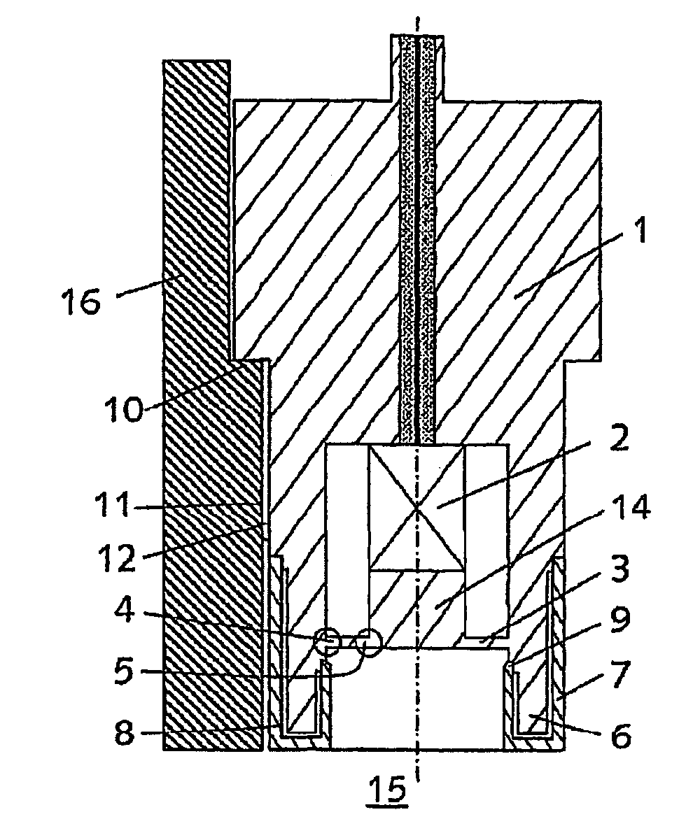 Pressure sensor for measurements in hot, dynamic processes