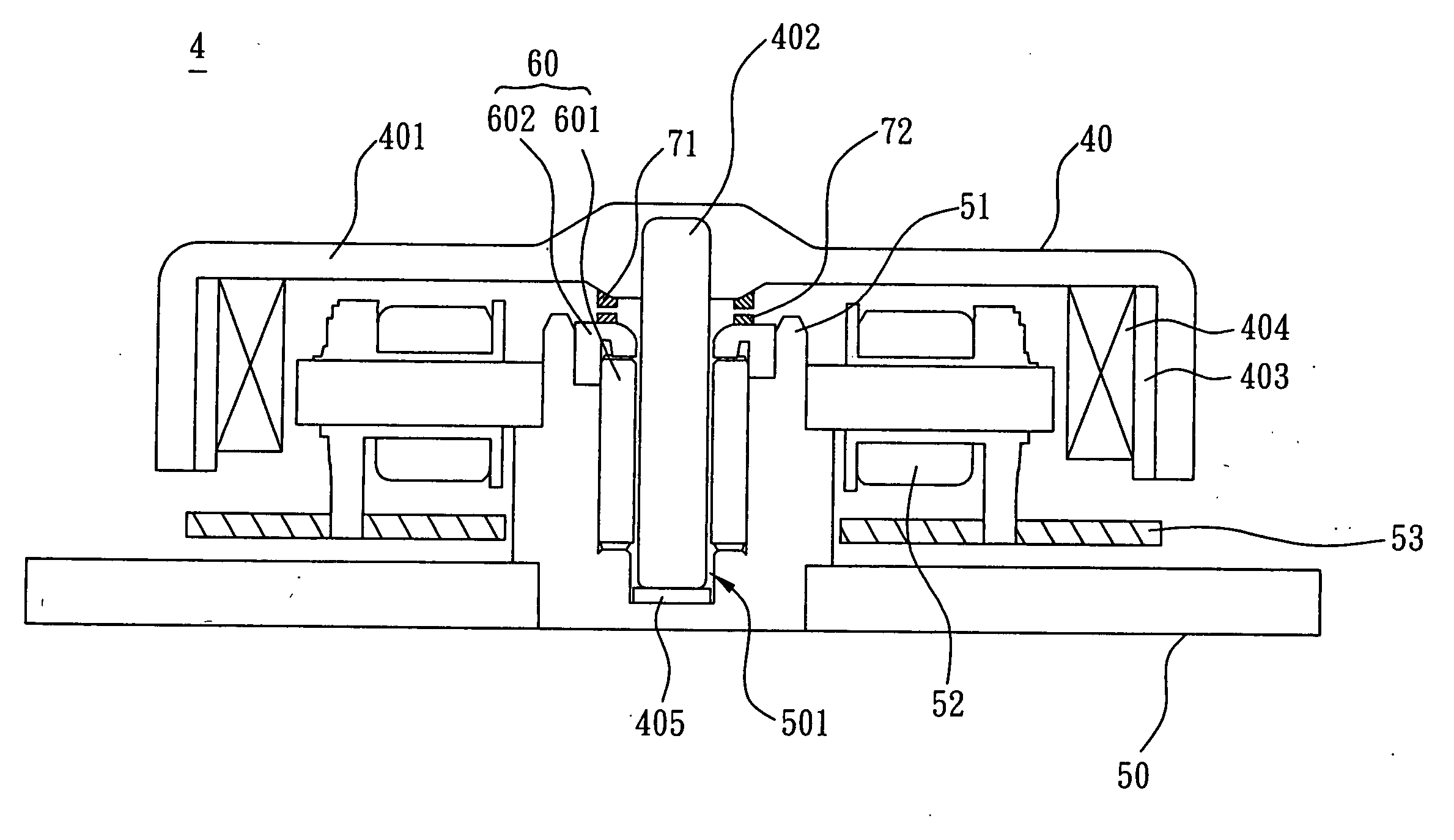 Motor and bearing structure thereof
