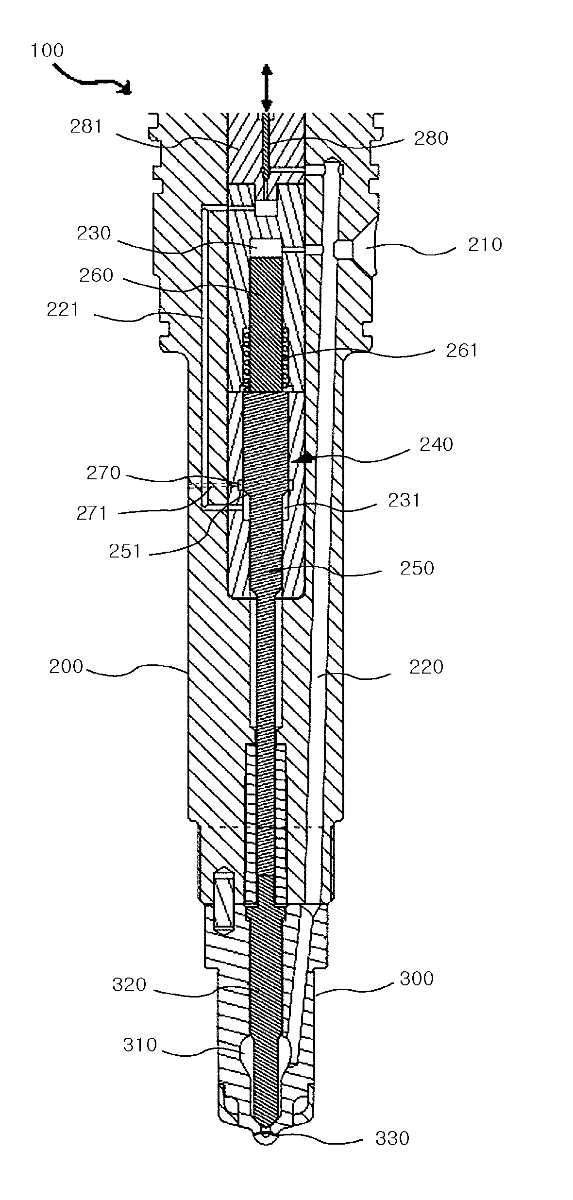 Electronically controlled fuel injection valve