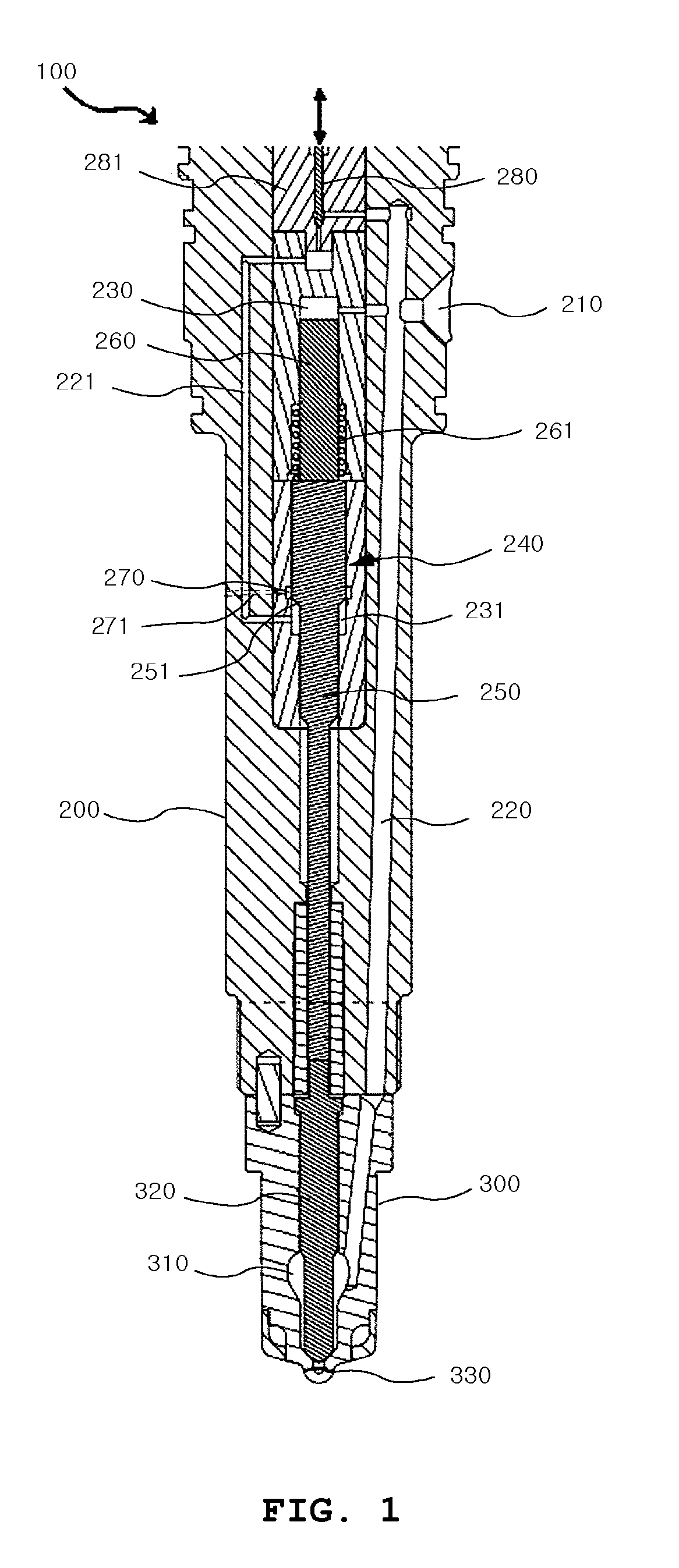 Electronically controlled fuel injection valve