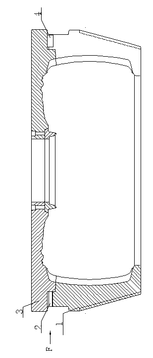 Downward-opening type positioning device for segmented mold arch seat