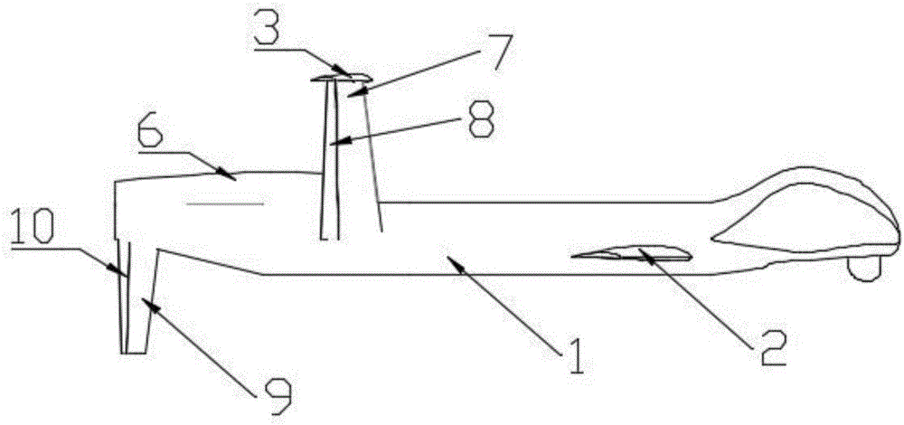 Aerodynamic layout of high altitude long flight time tandem wing aircraft adopting tail wing with high back wing support