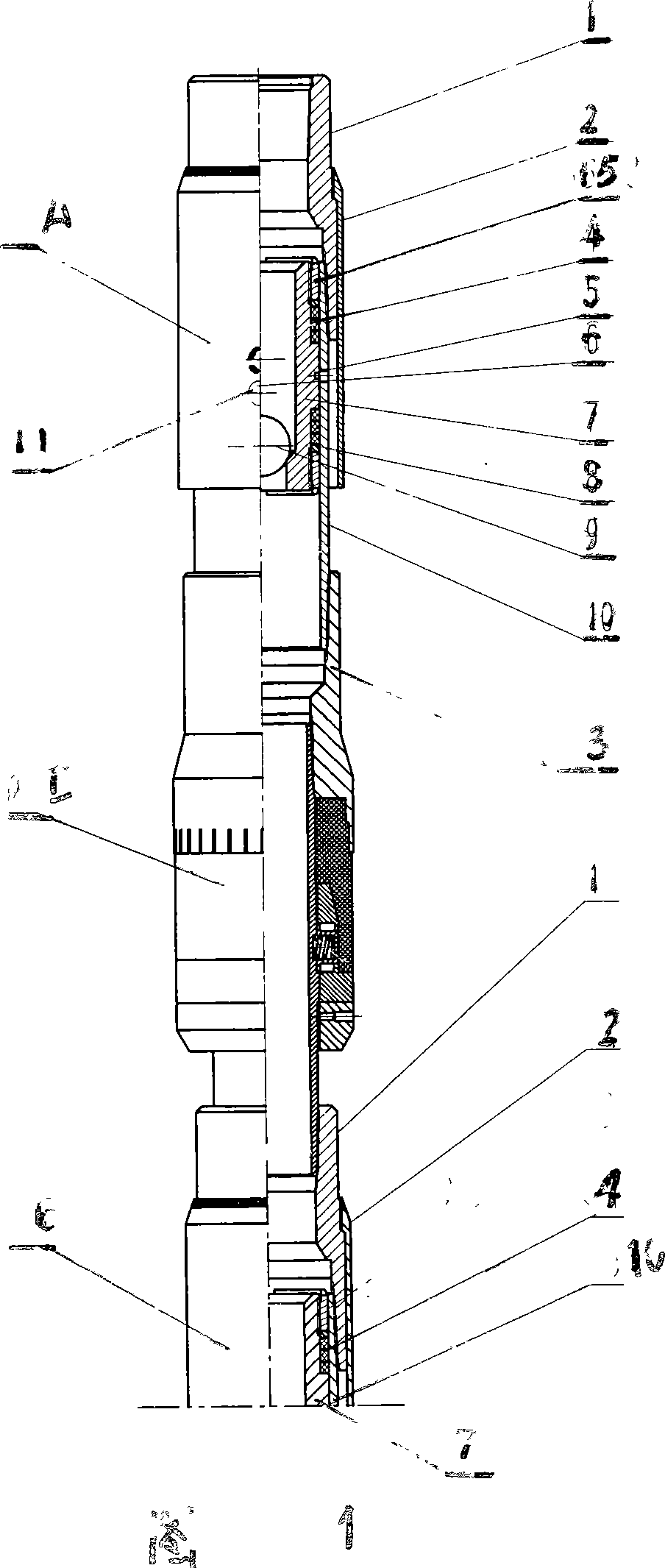 Layered quantitative gas filling device