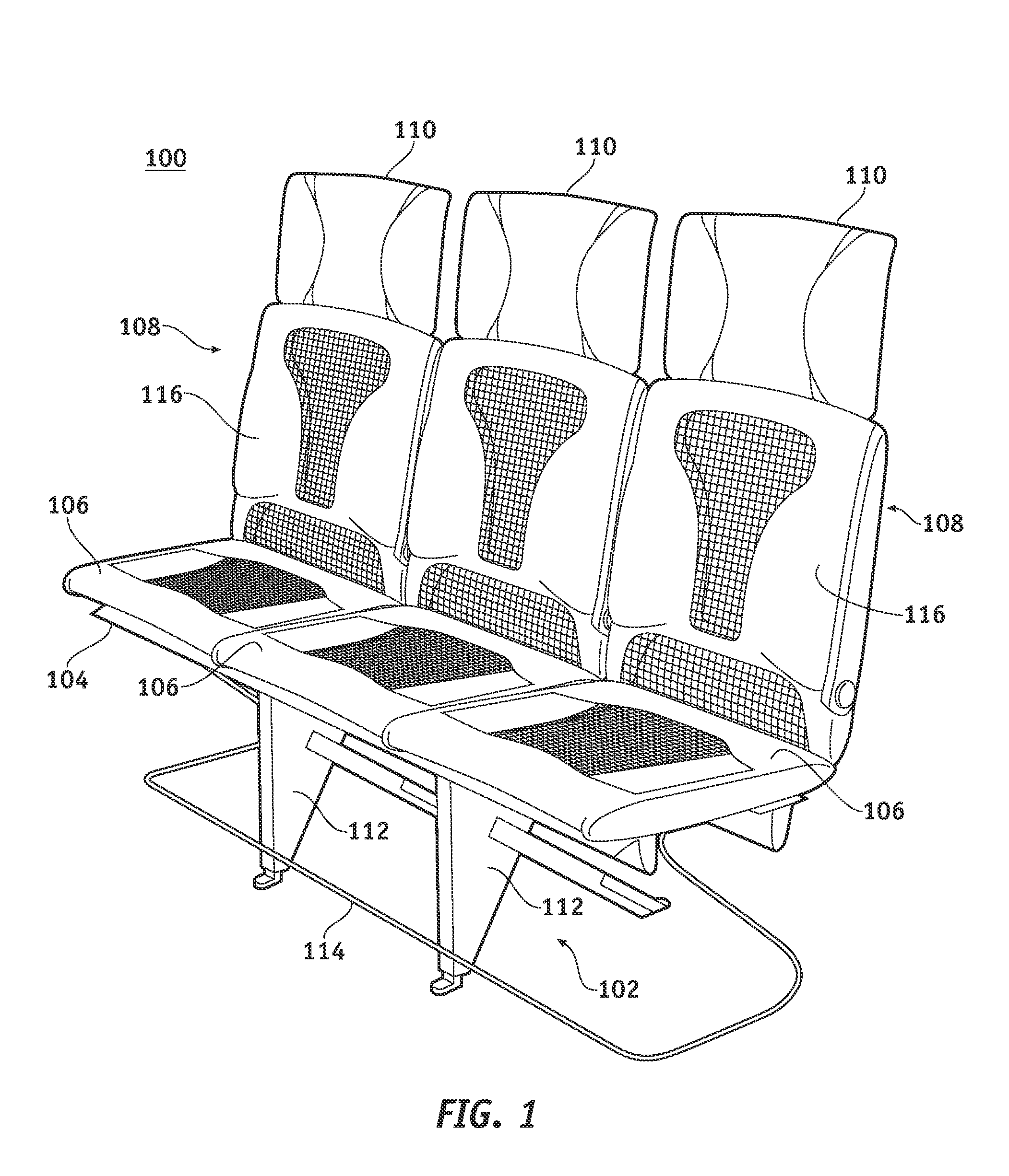 Composite leg structure for a lightweight aircraft seat assembly