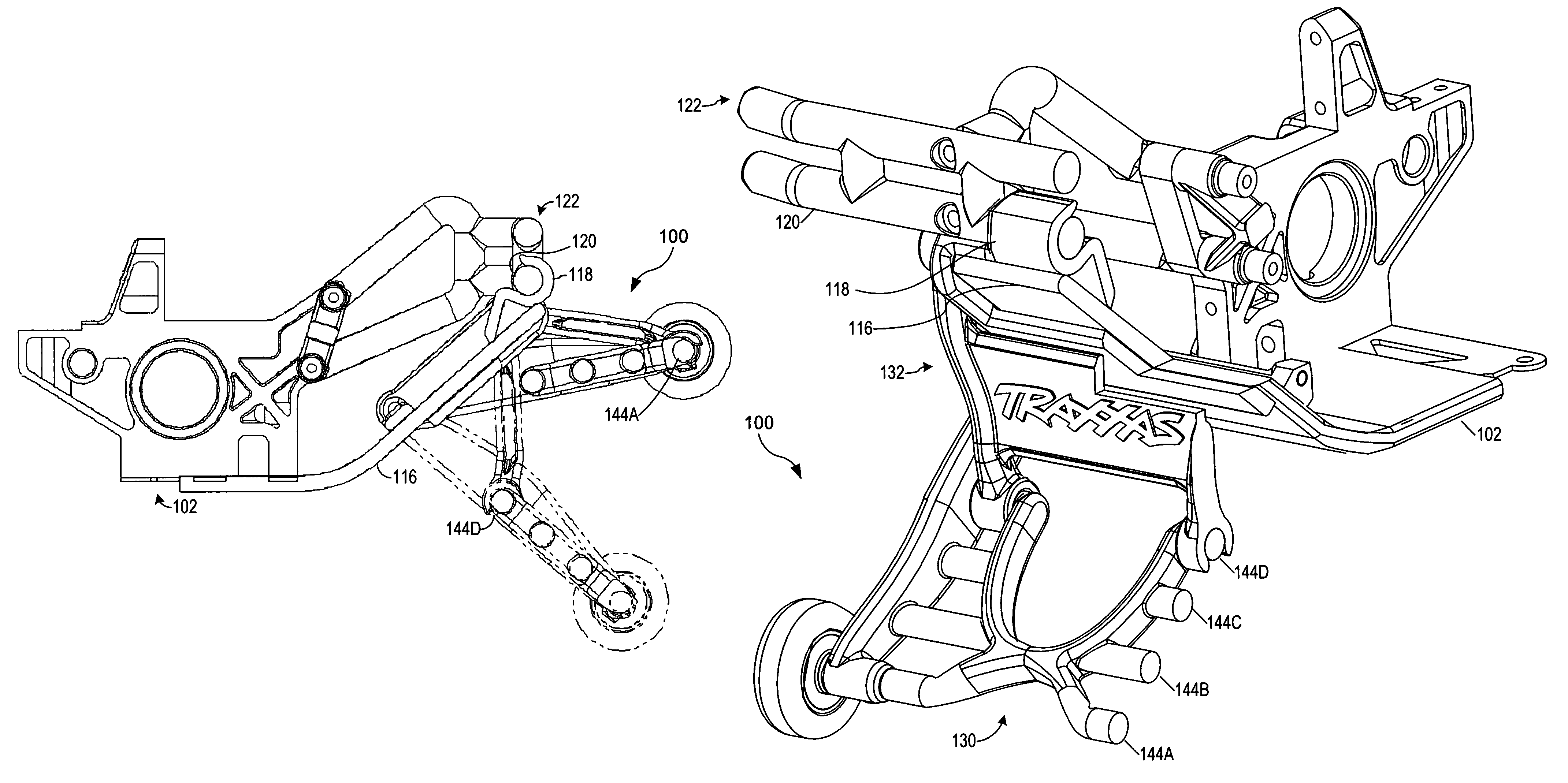 Wheelie bar apparatus for a model vehicle