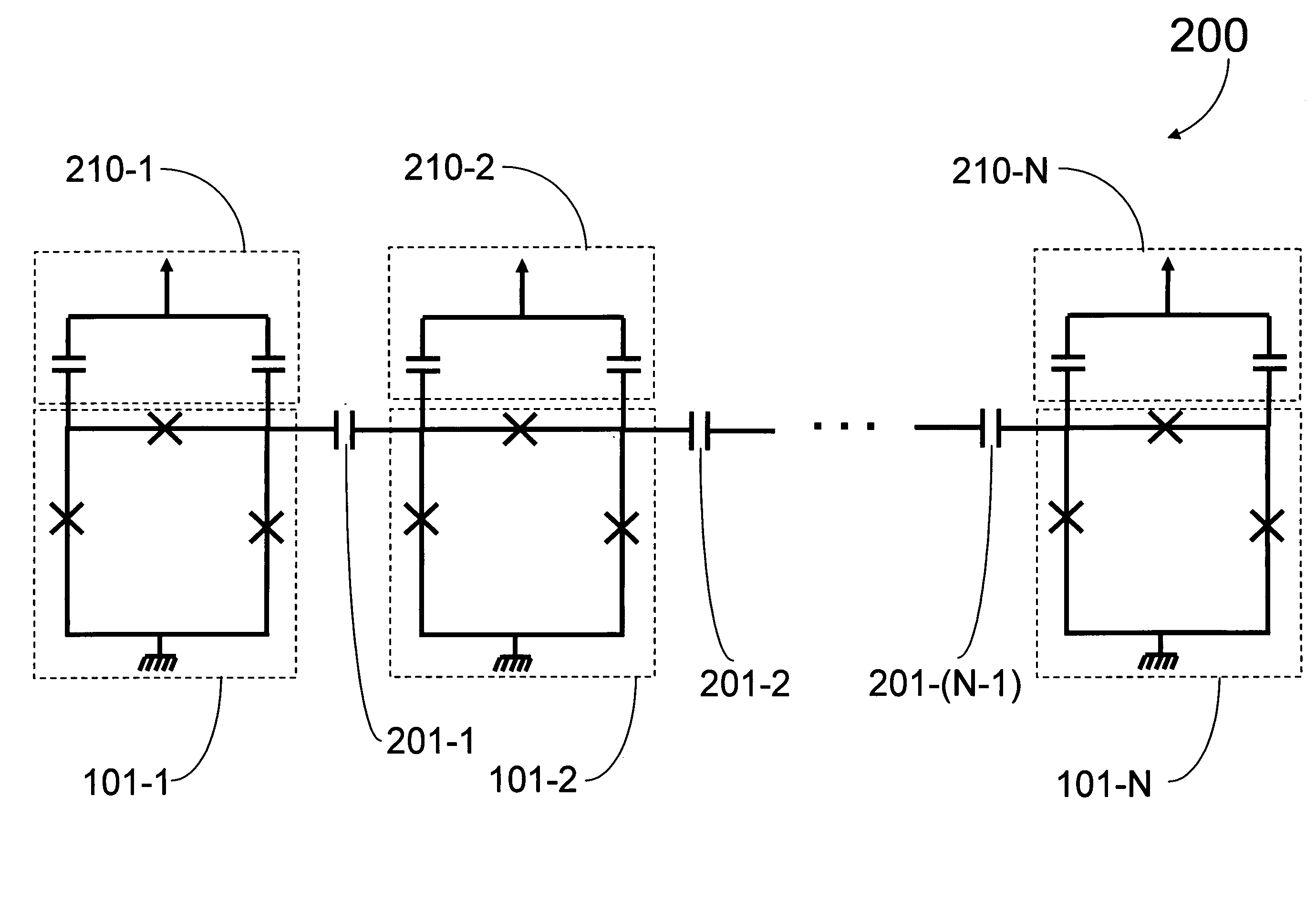Superconducting qubits having a plurality of capacitive couplings