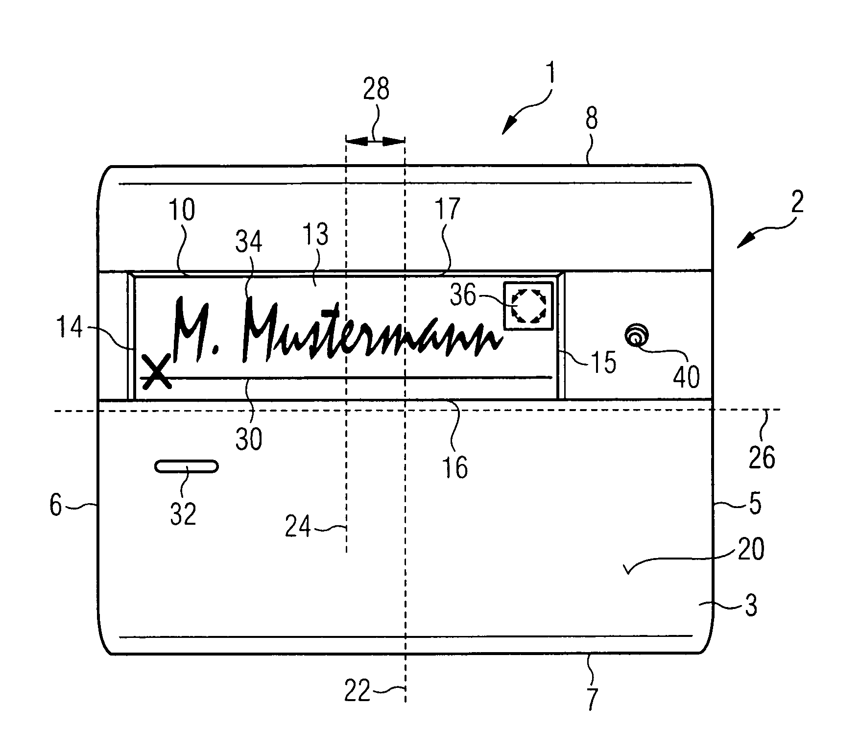 Device for electronically capturing a handwritten user input