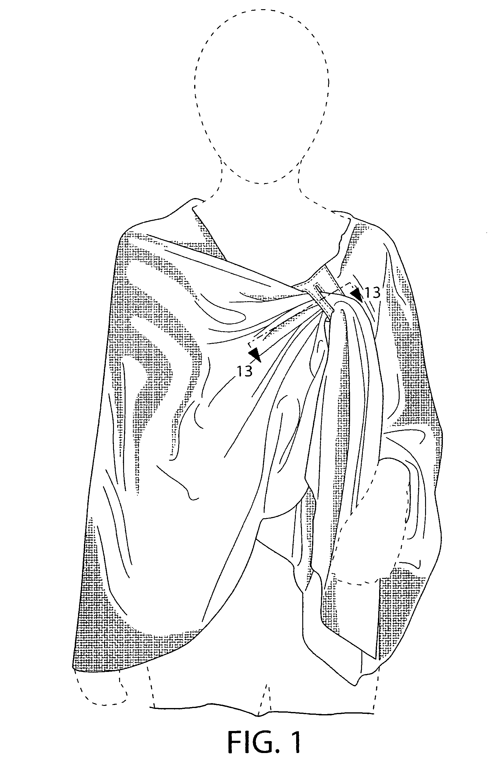 Shawl or wrap with closure mechanism
