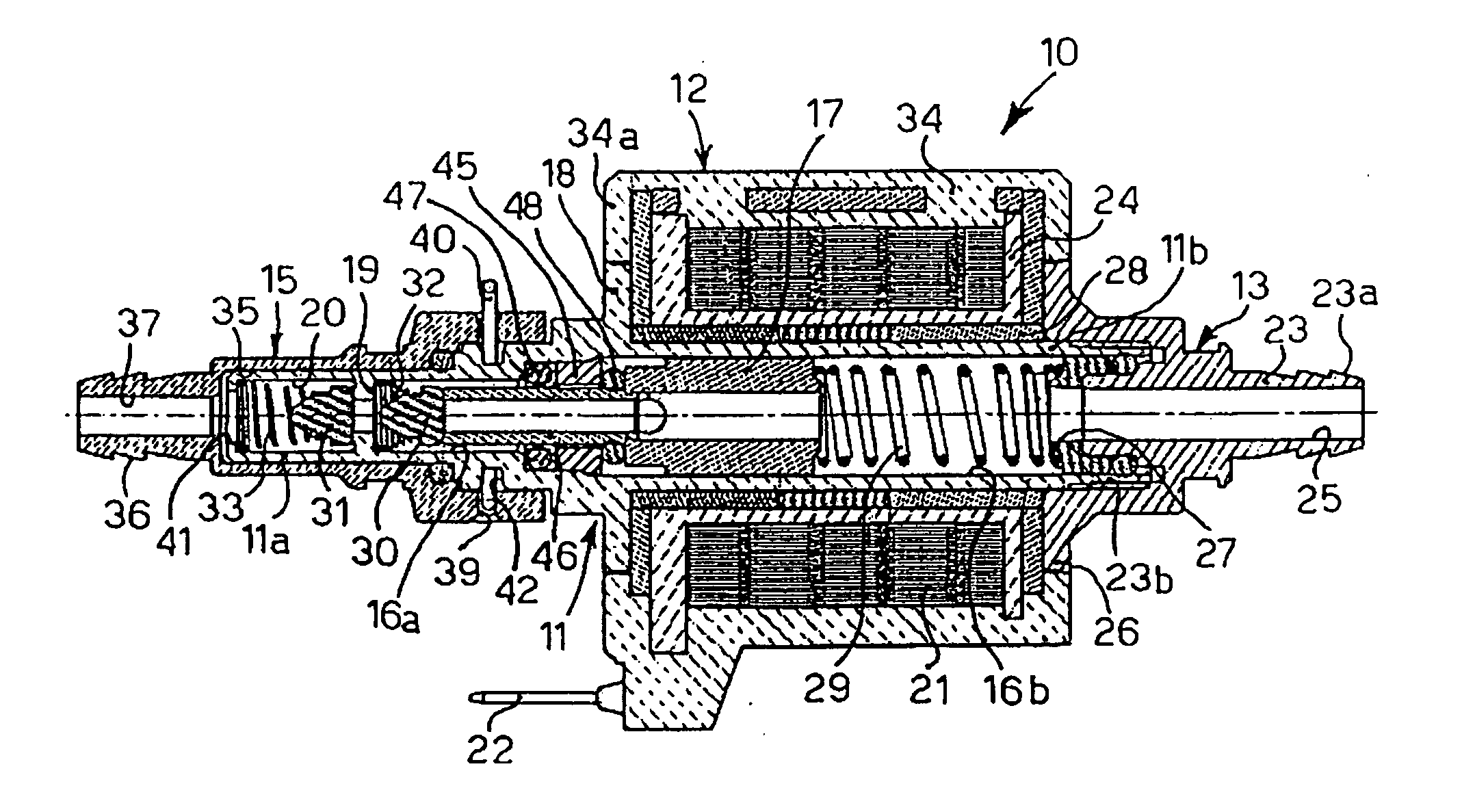 Electromagnetic pump with oscillating core